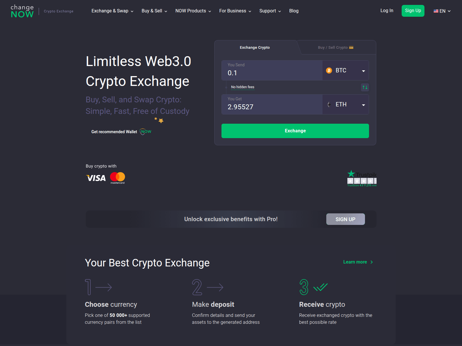 Screenshot of changenow.bond