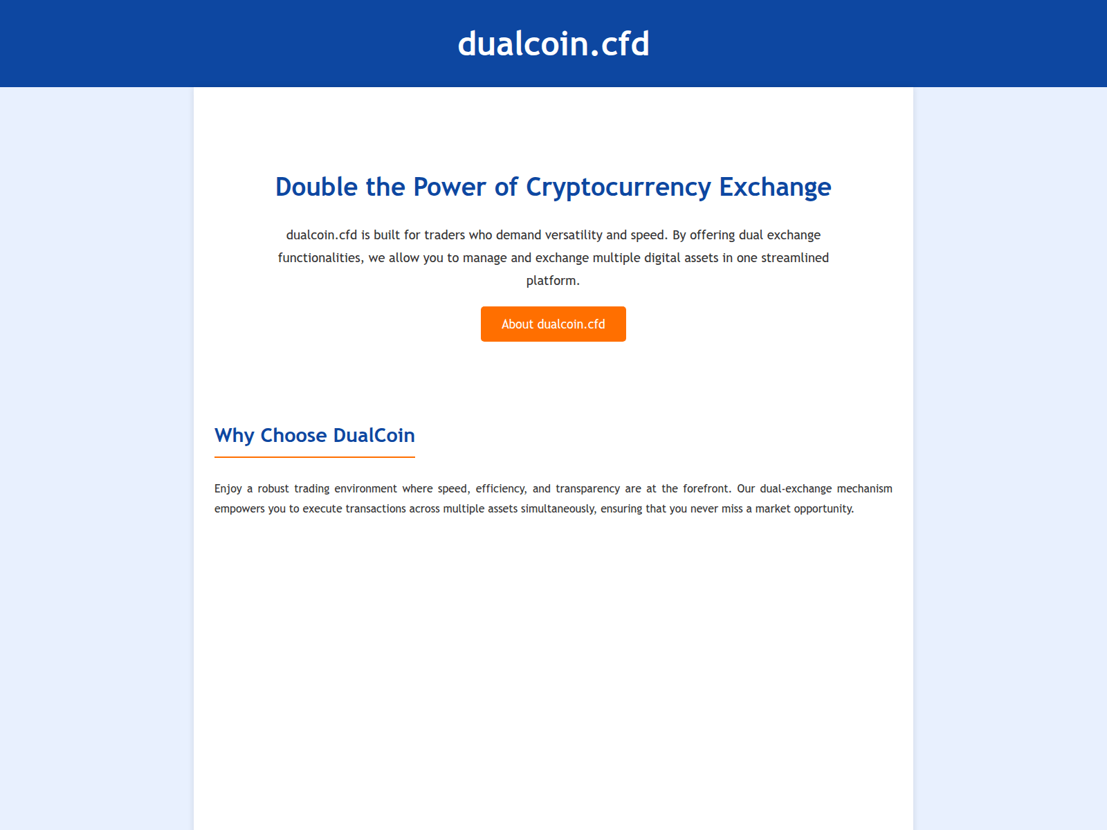 Screenshot of dualcoin.cfd
