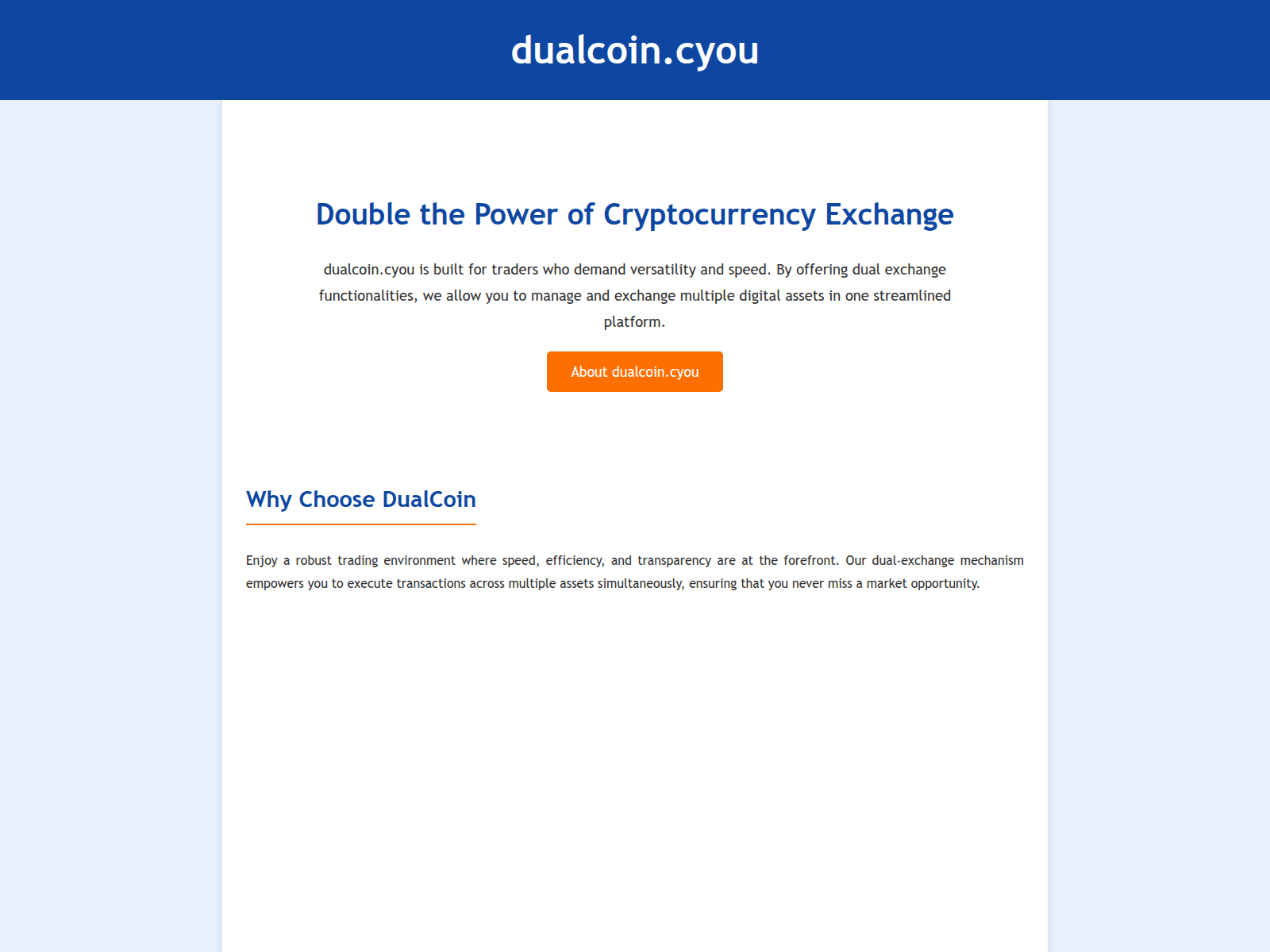 Screenshot of dualcoin.cyou