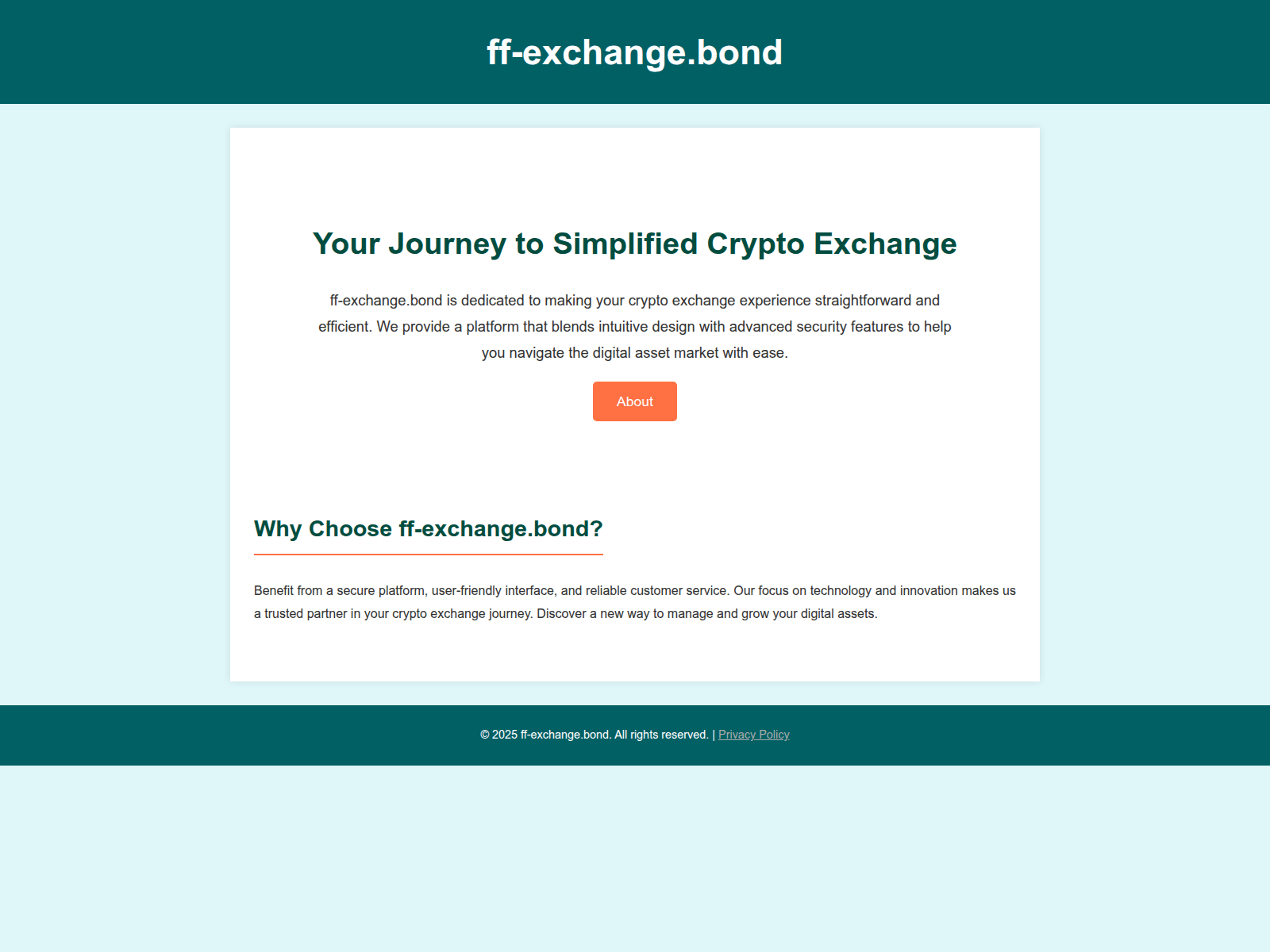 Screenshot of ff-exchange.bond