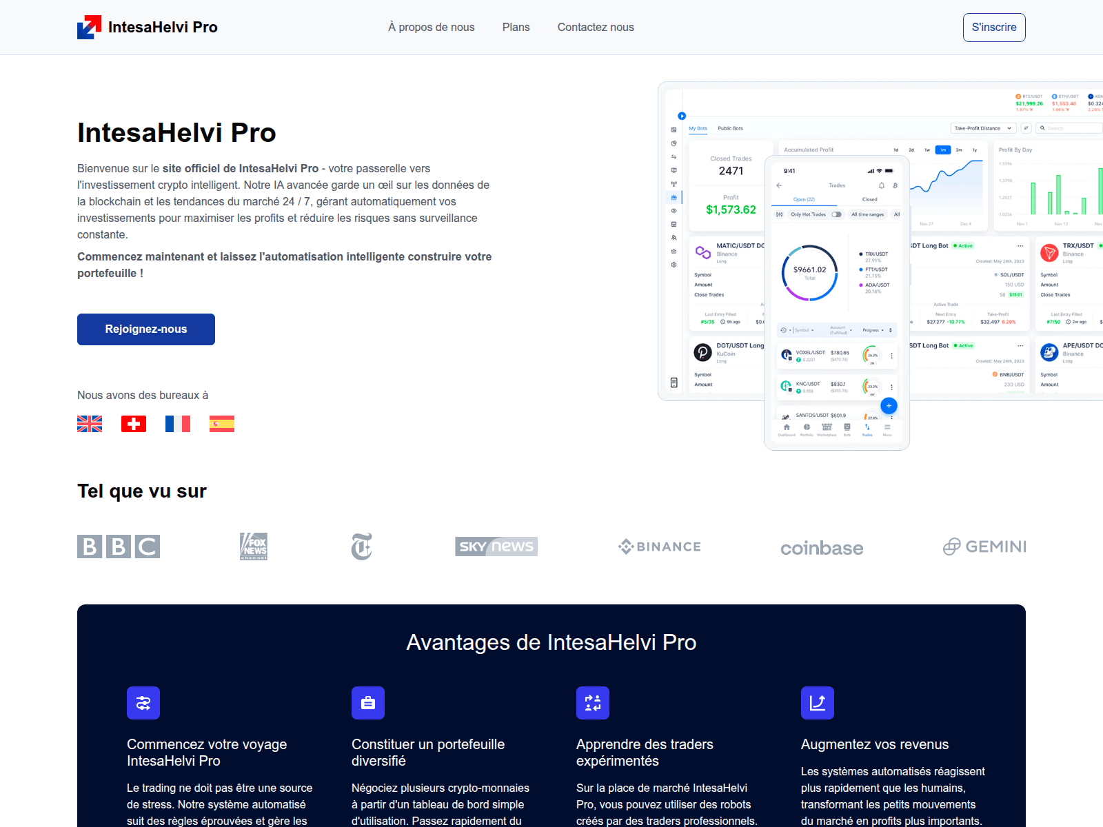 Screenshot of intesahelvipro.fr