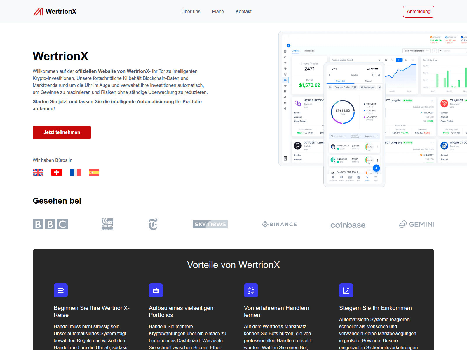 Screenshot of wertrionx.at