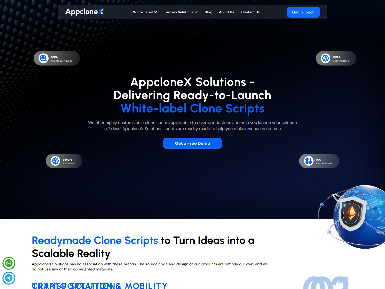 Screenshot of appclonex.com