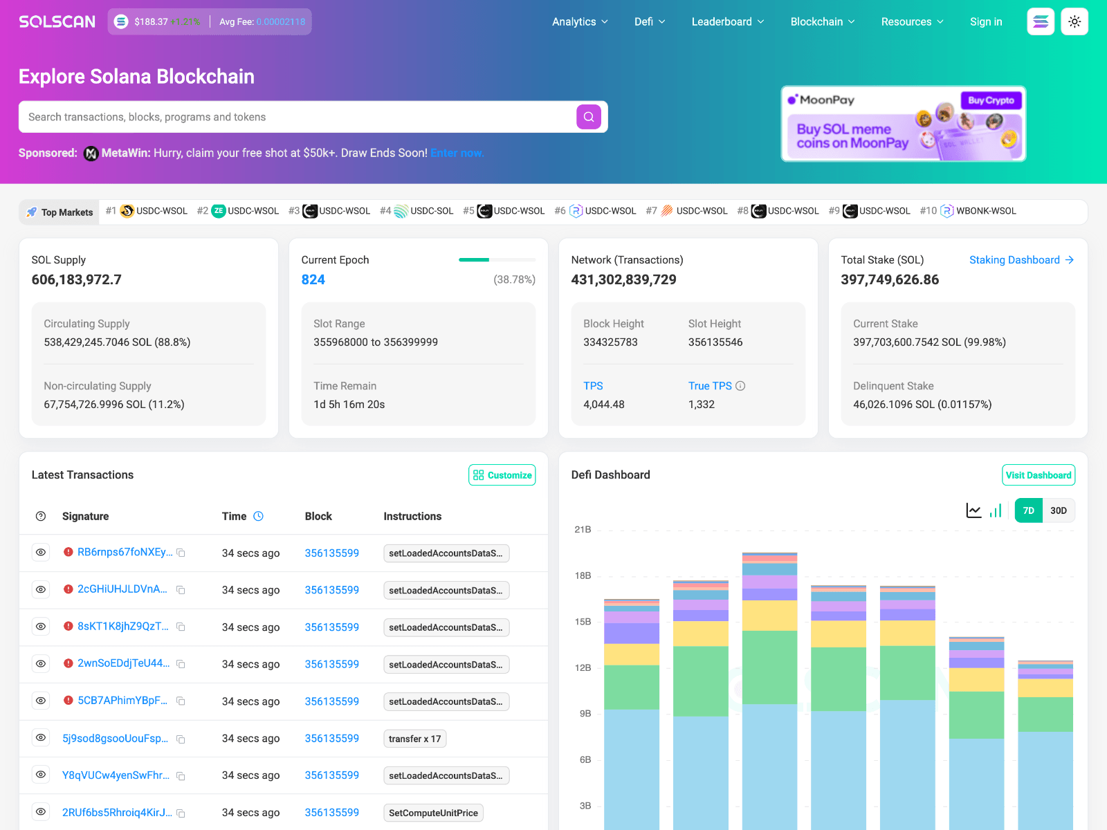 Screenshot of solscann.github.io