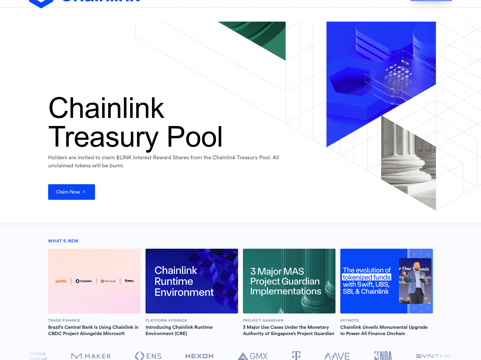 Screenshot of chain.link-treasurypools.app