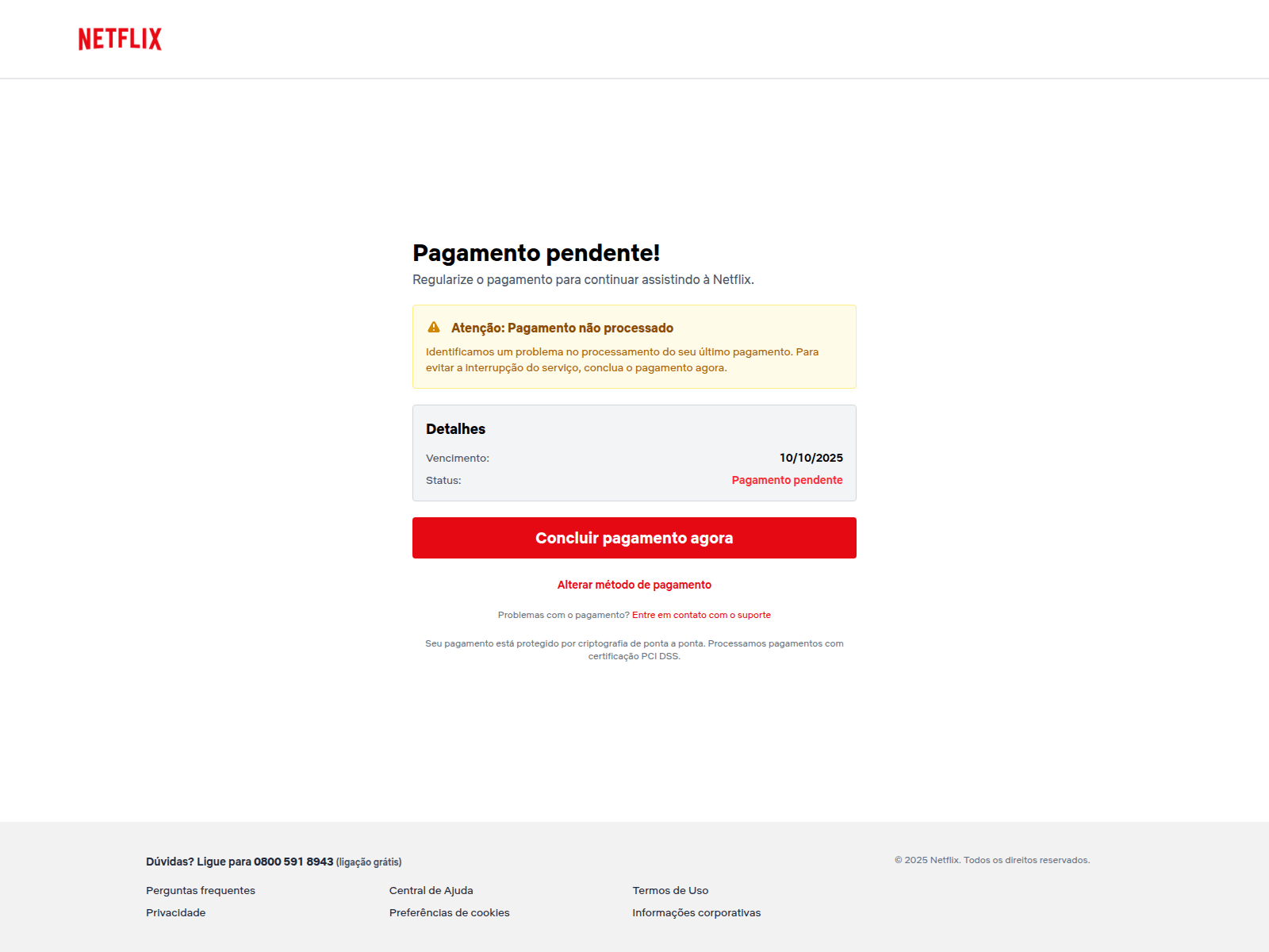 Screenshot of netttflix.com