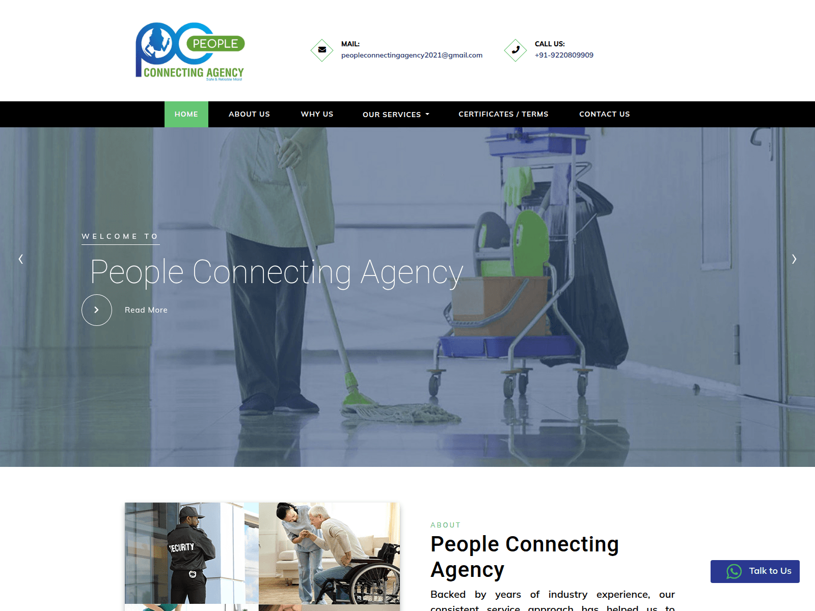 Screenshot of peopleconnectingagency.com