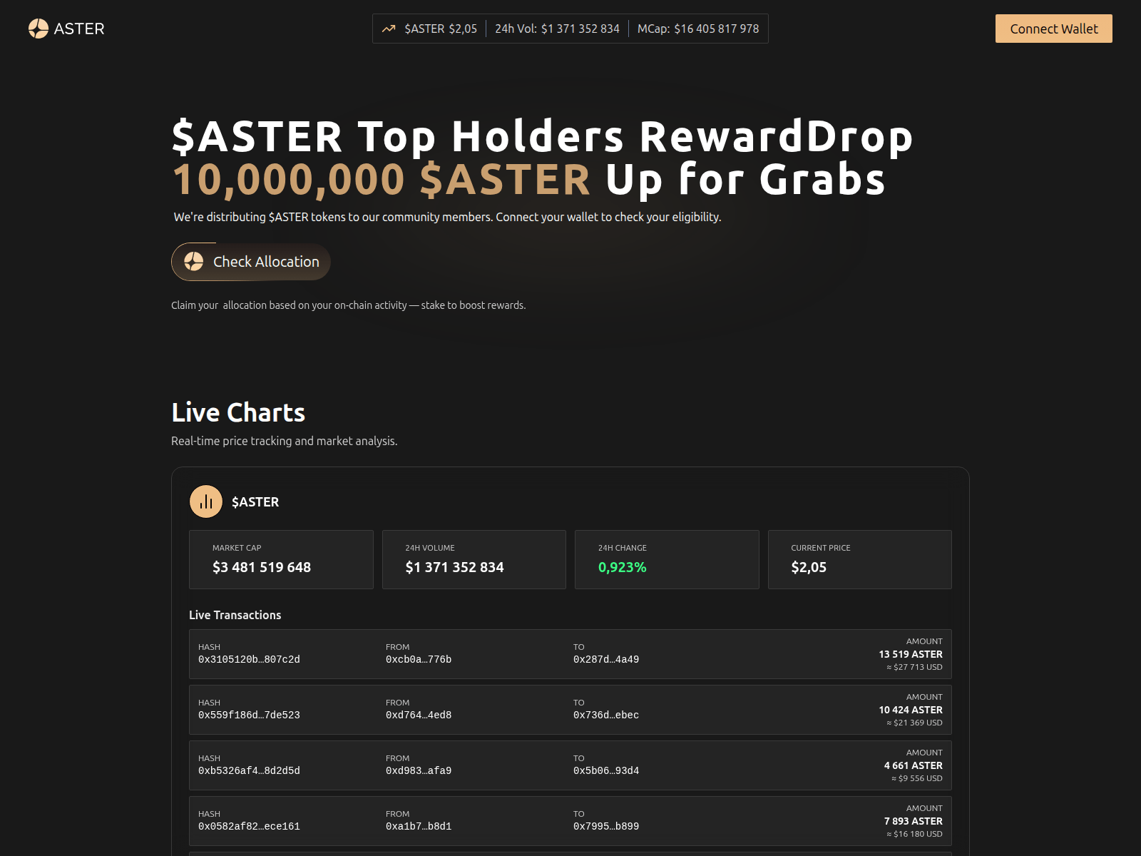 Screenshot of eligibility-aster.com