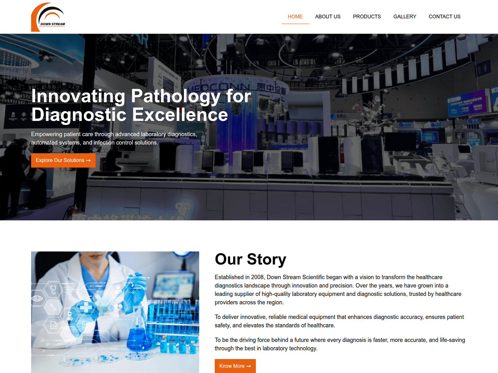 Screenshot of downstreamscientific.ae
