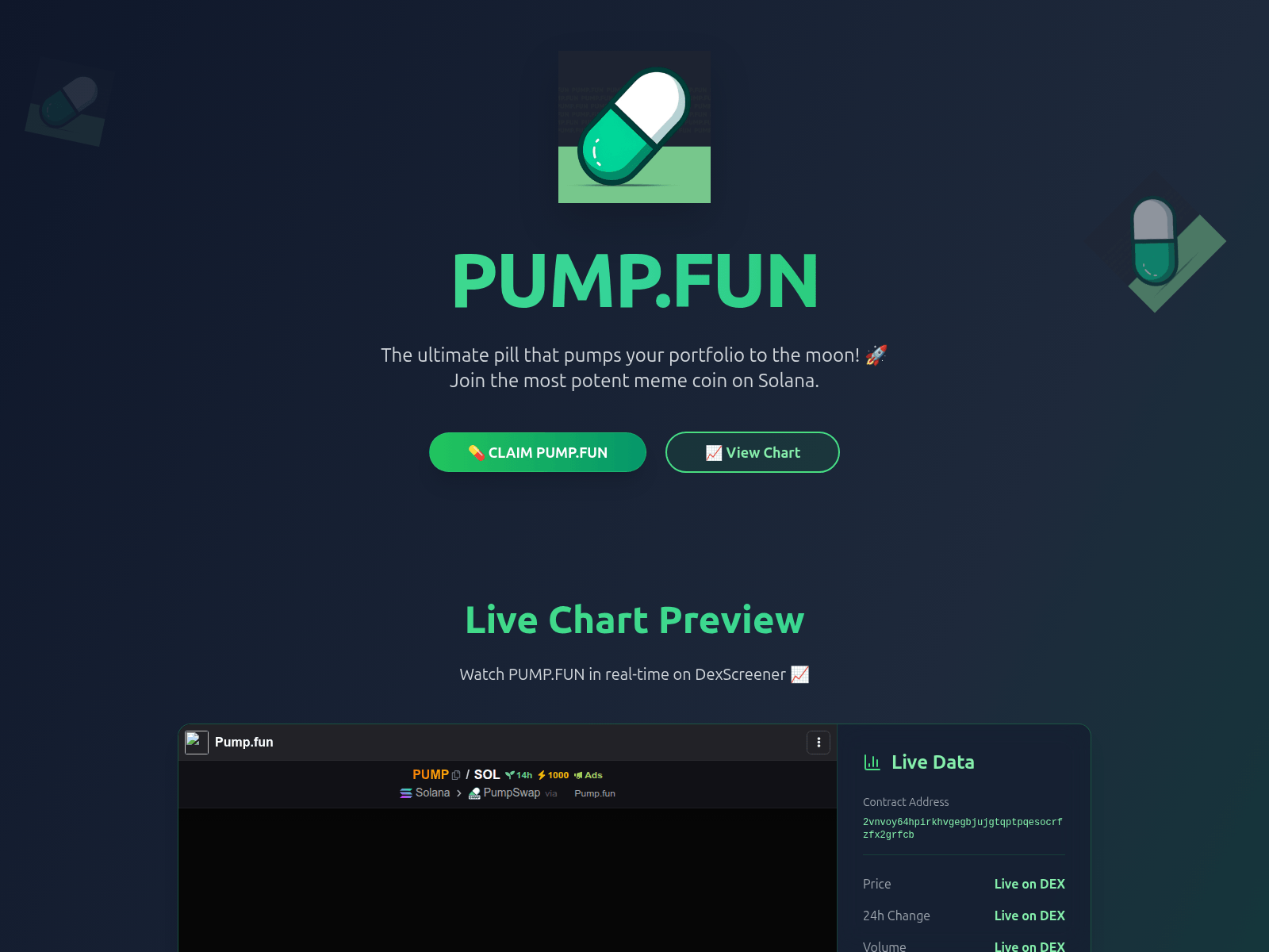 Screenshot of sol-pump.live