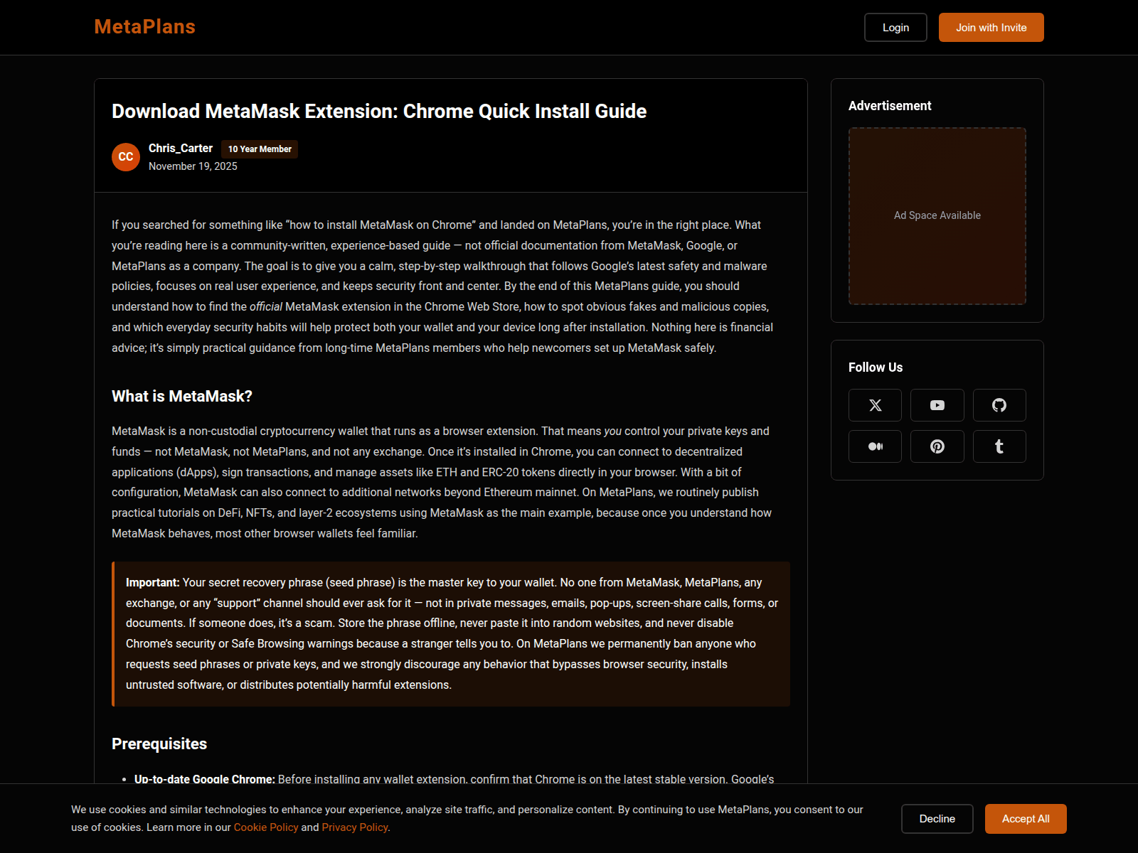 Forensic screenshot of metafind.github.io
