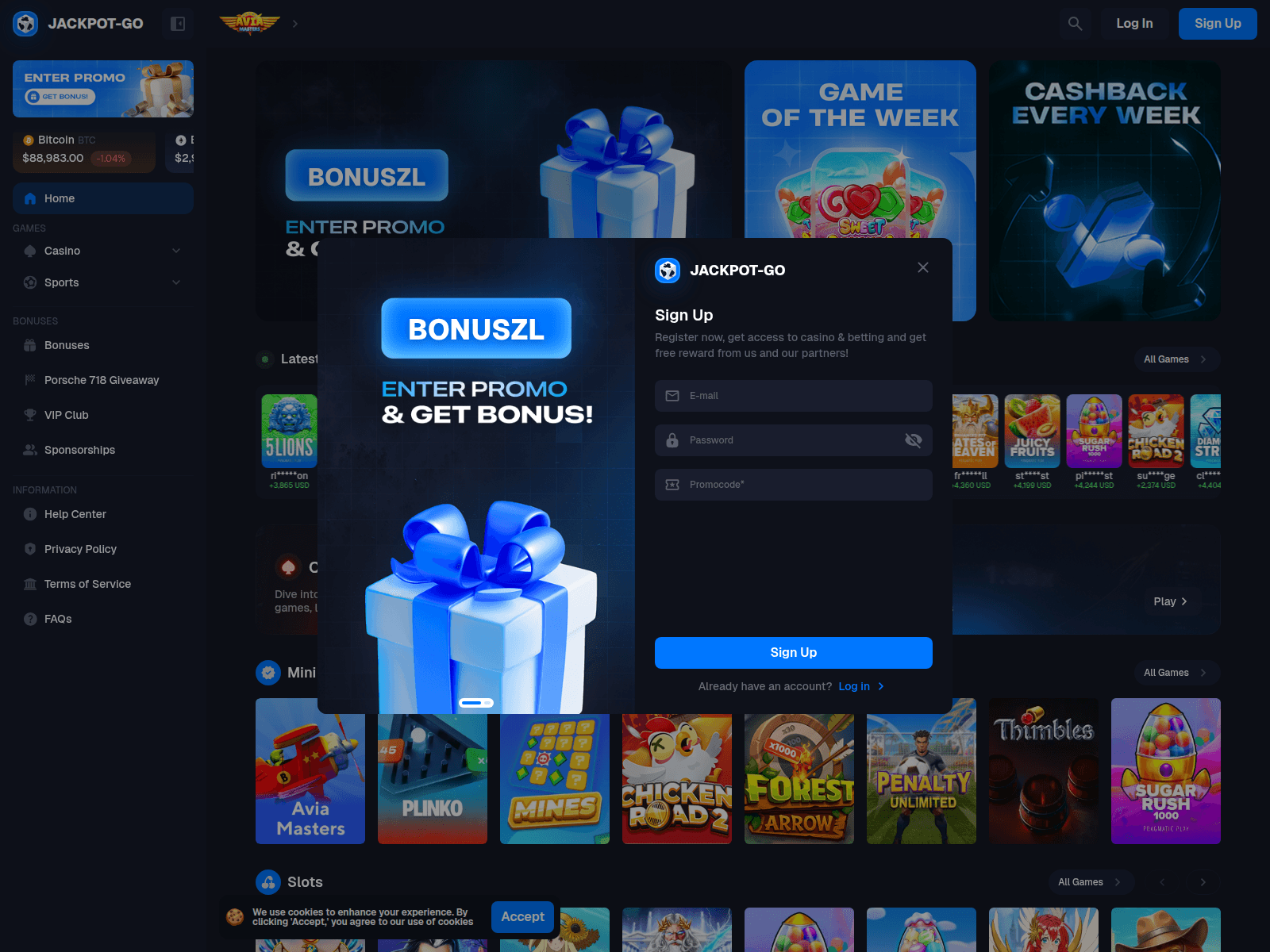 Screenshot of jackpot-go.com