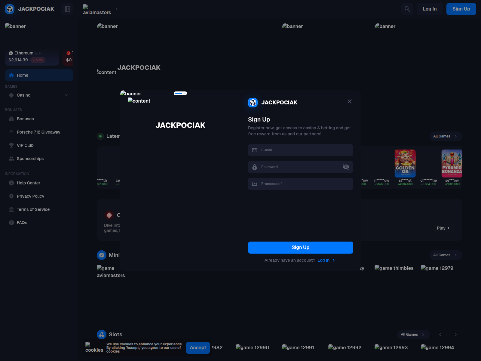 Screenshot of jackpociak.pro