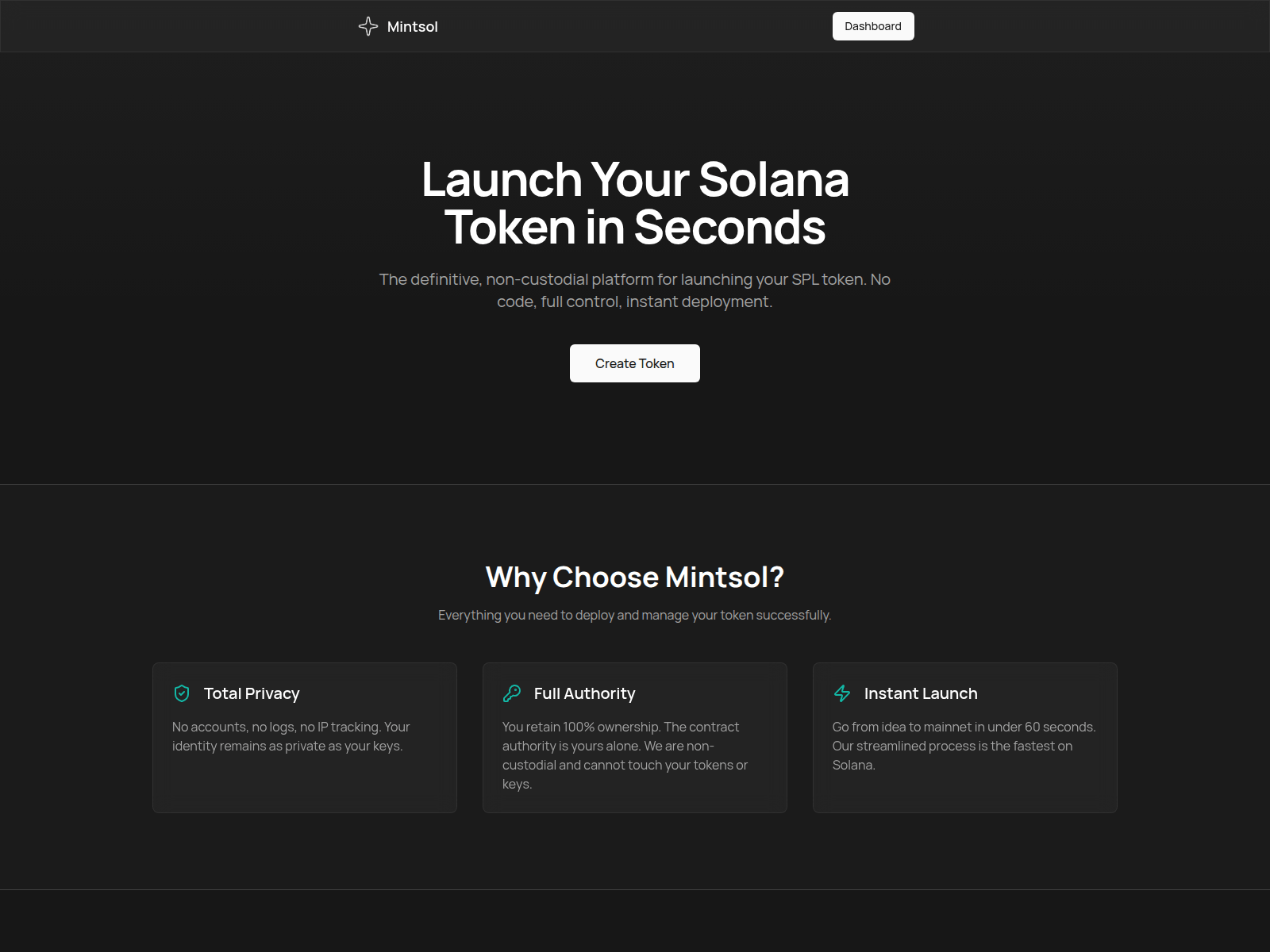 Screenshot of mintsol.dev