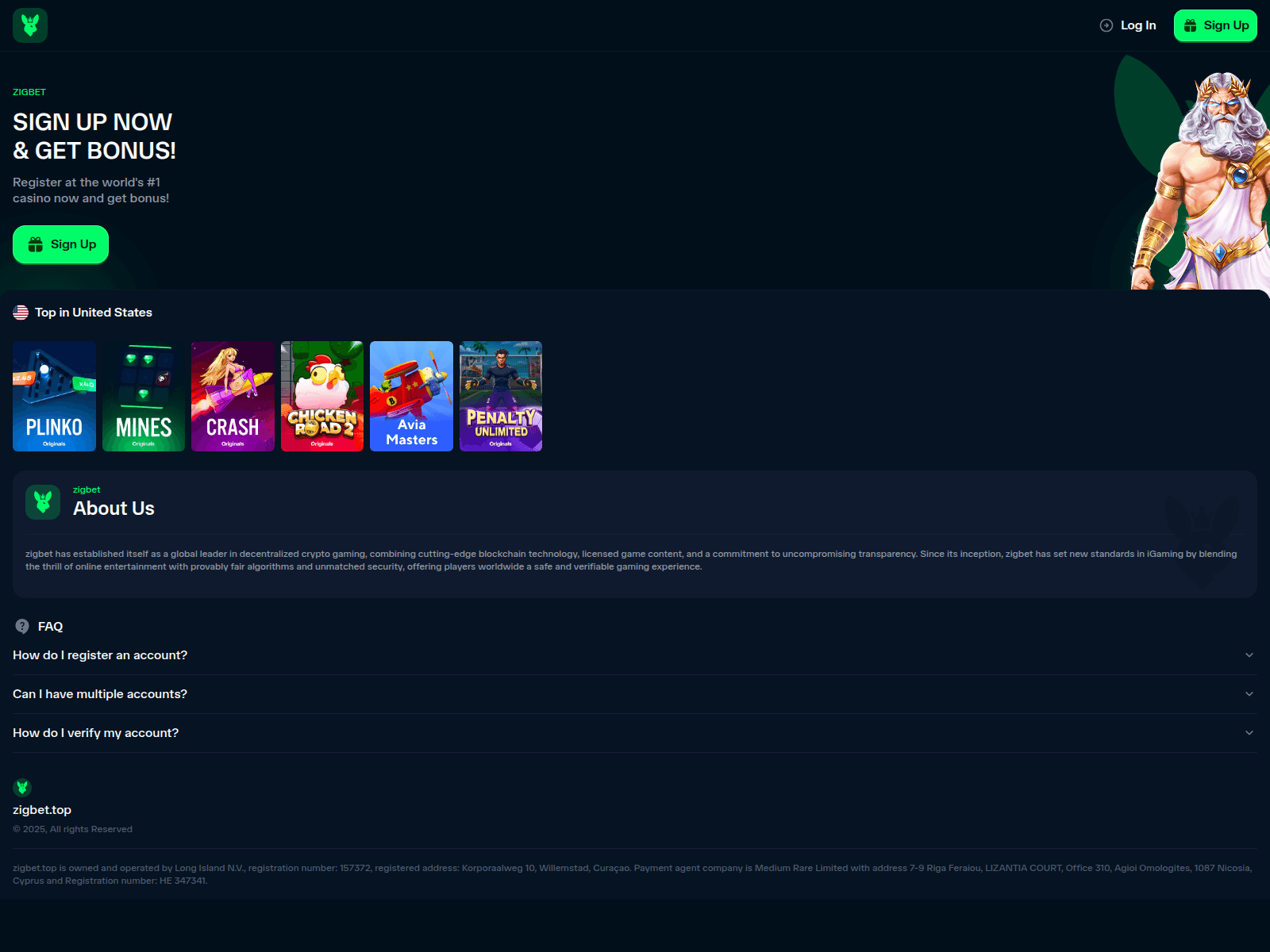 Screenshot of zigbet.top