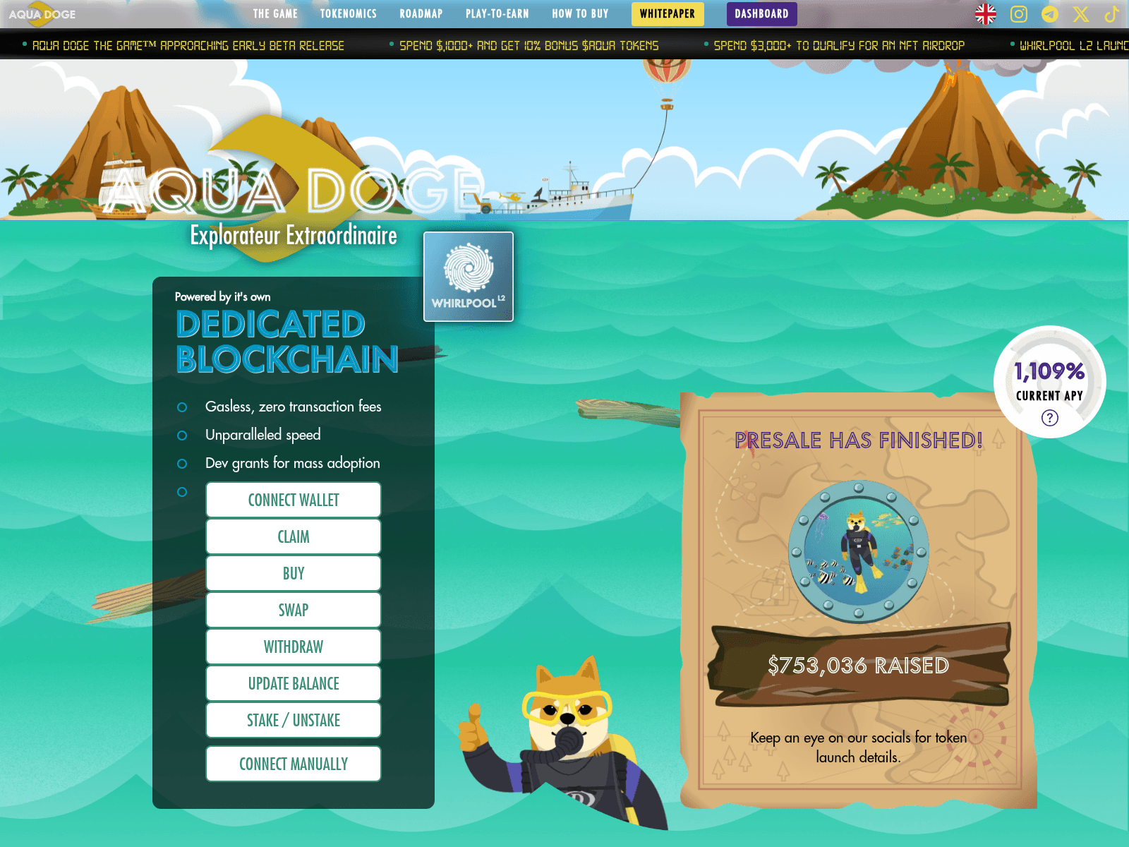 Screenshot of claim-aquadoge.firebaseapp.com