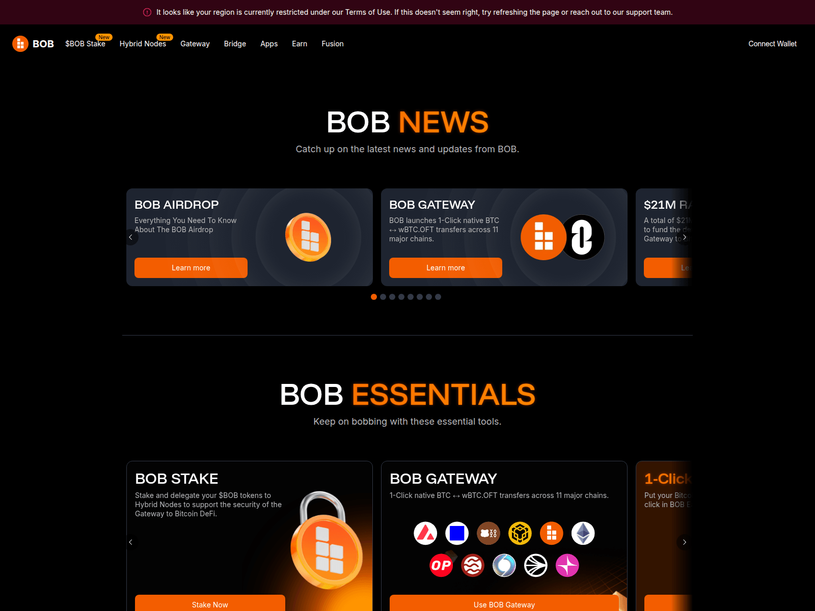 Screenshot of bob-mainnet-kde9b0sdt-distributed-crafts.vercel.app