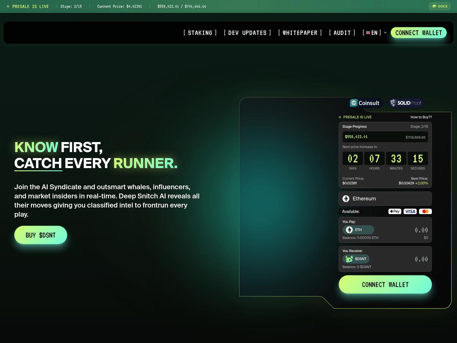 Screenshot of deepsnitch.io