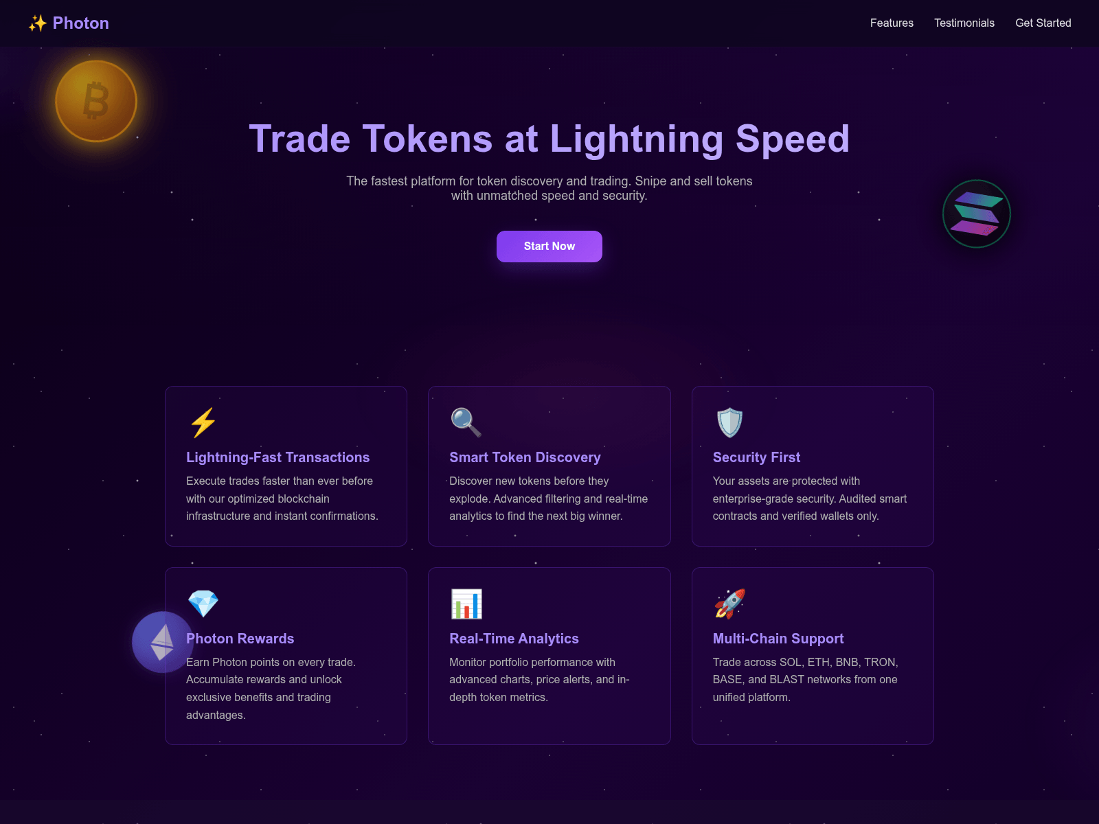 Screenshot of solana-photon.pages.dev