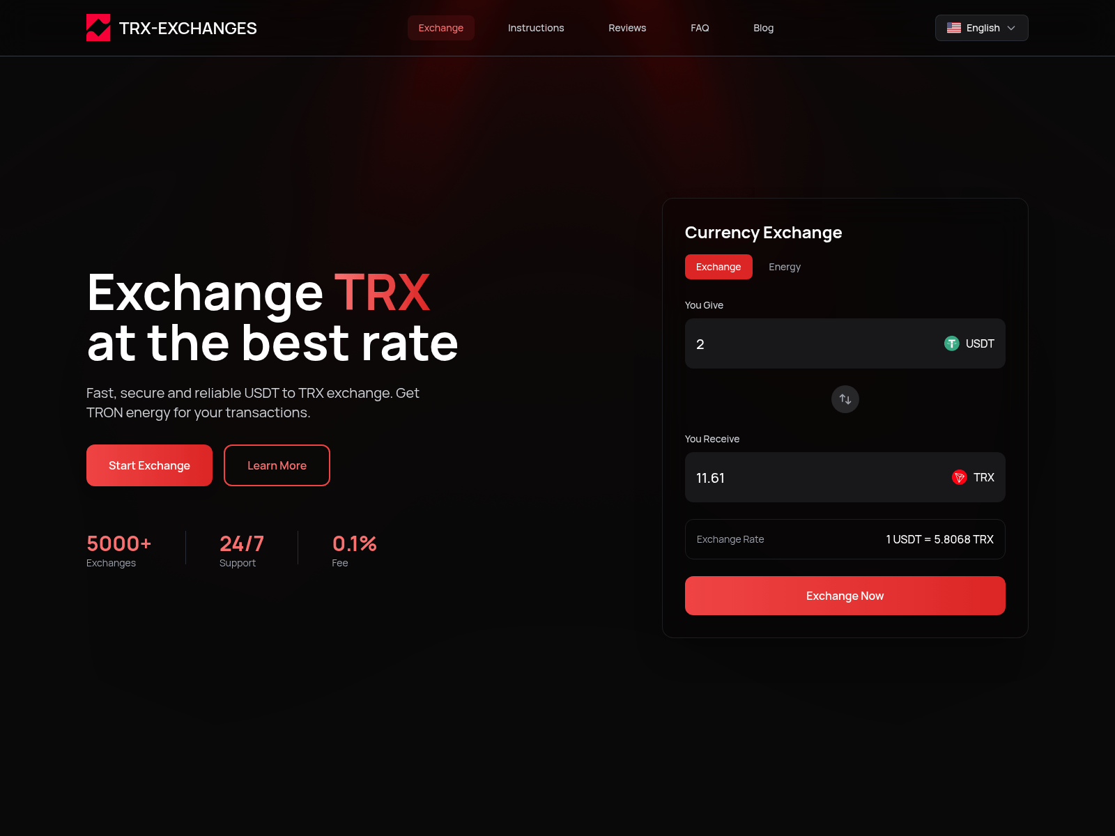 Screenshot of trx-exchanges.com