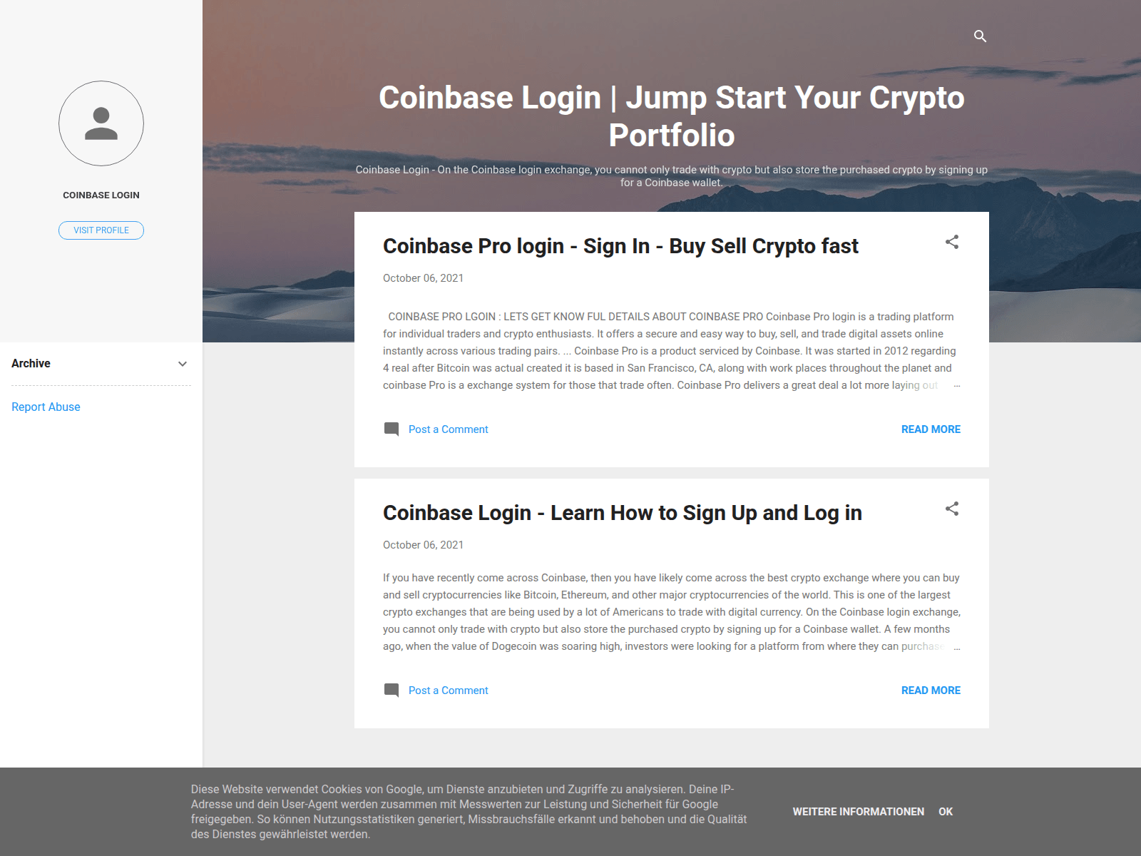 Screenshot of coinbaseelogin.blogspot.de