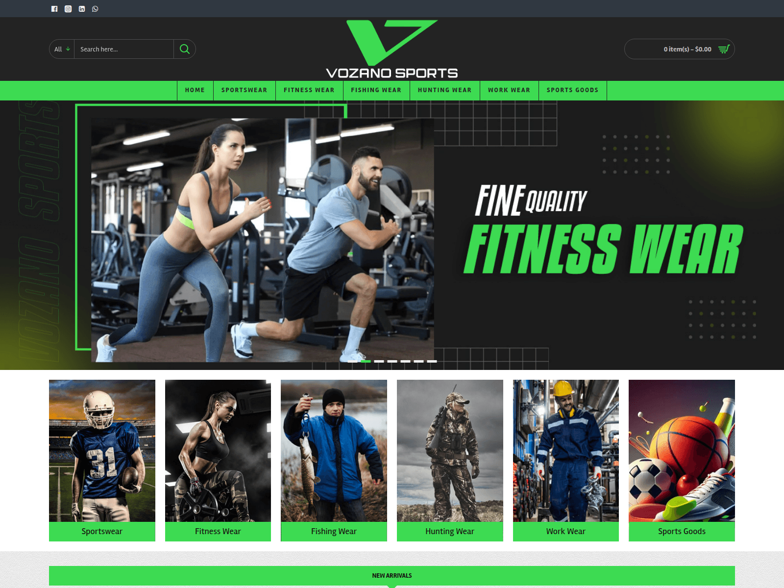 Screenshot of vozanosports.com