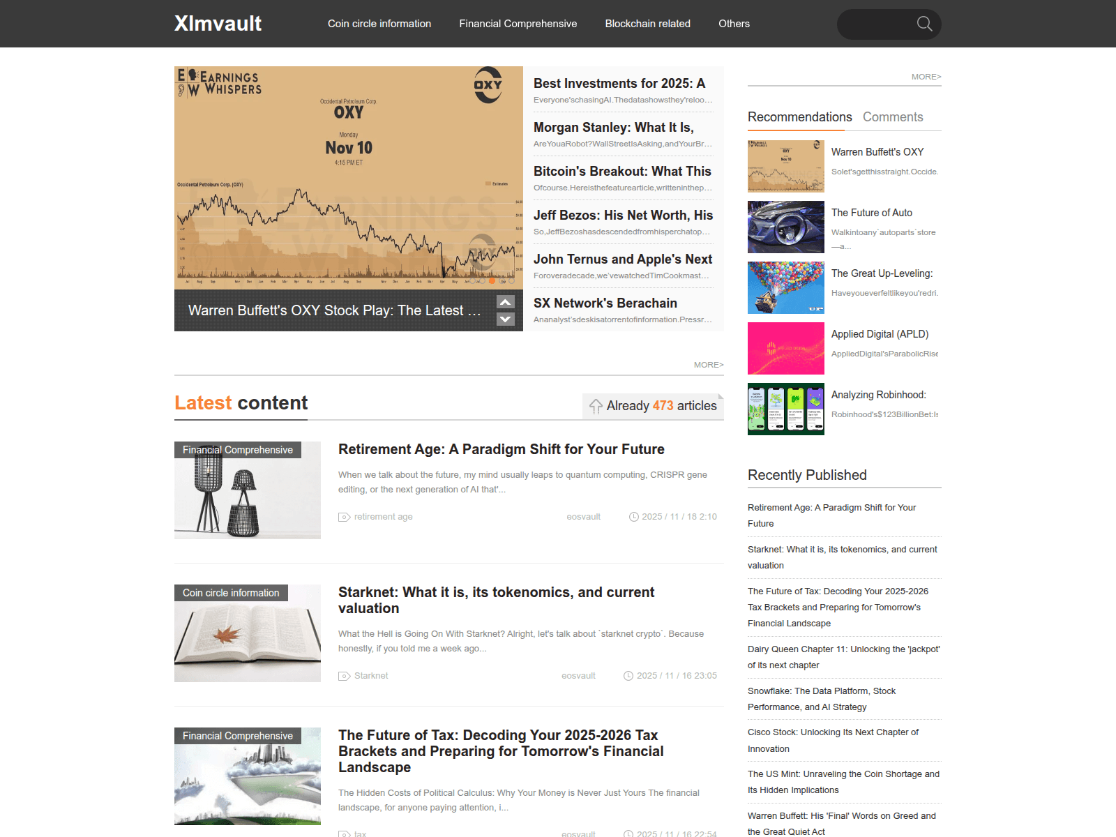 Screenshot of xlmvault.net