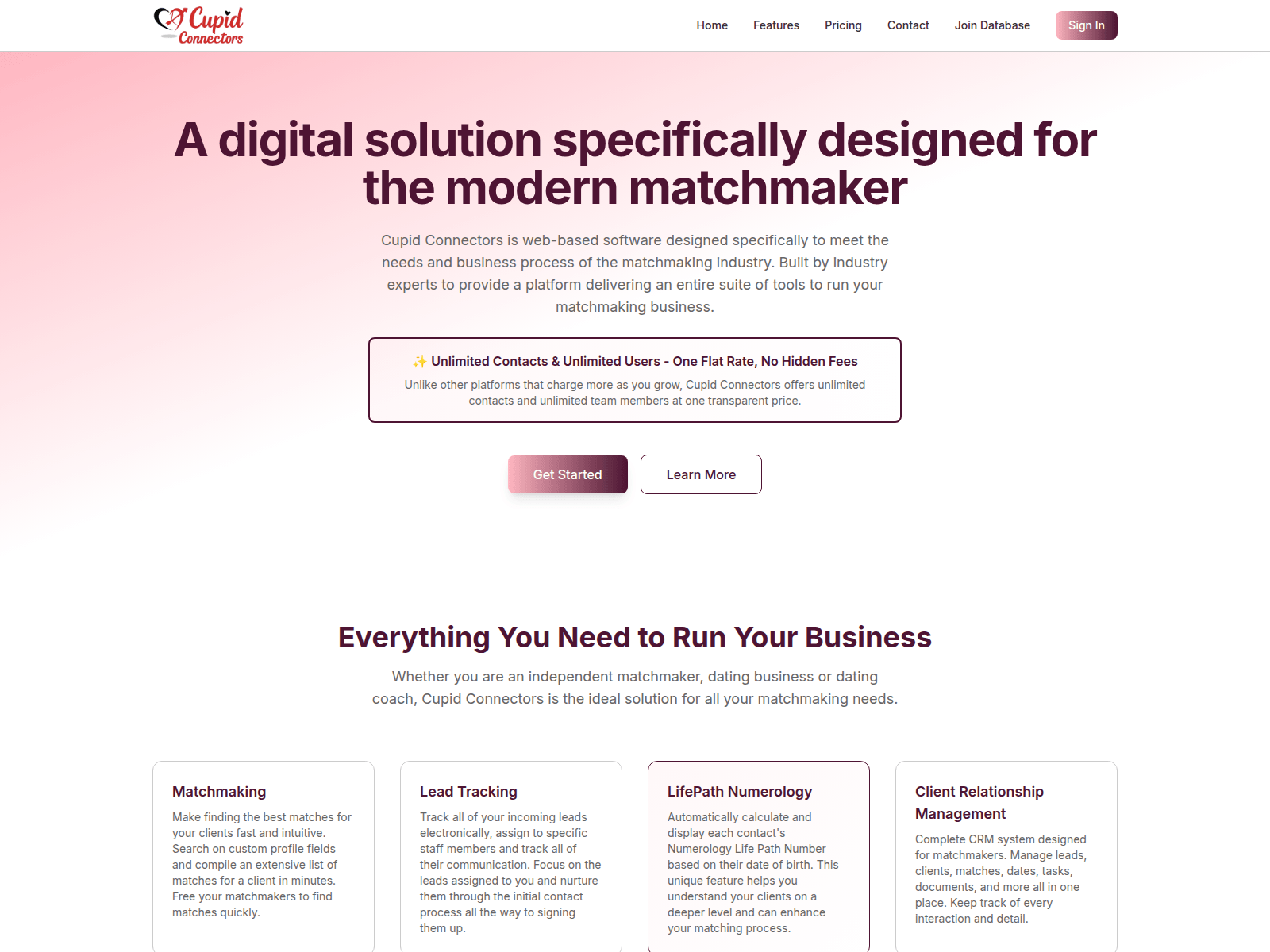 Screenshot of cupidconnectors.com