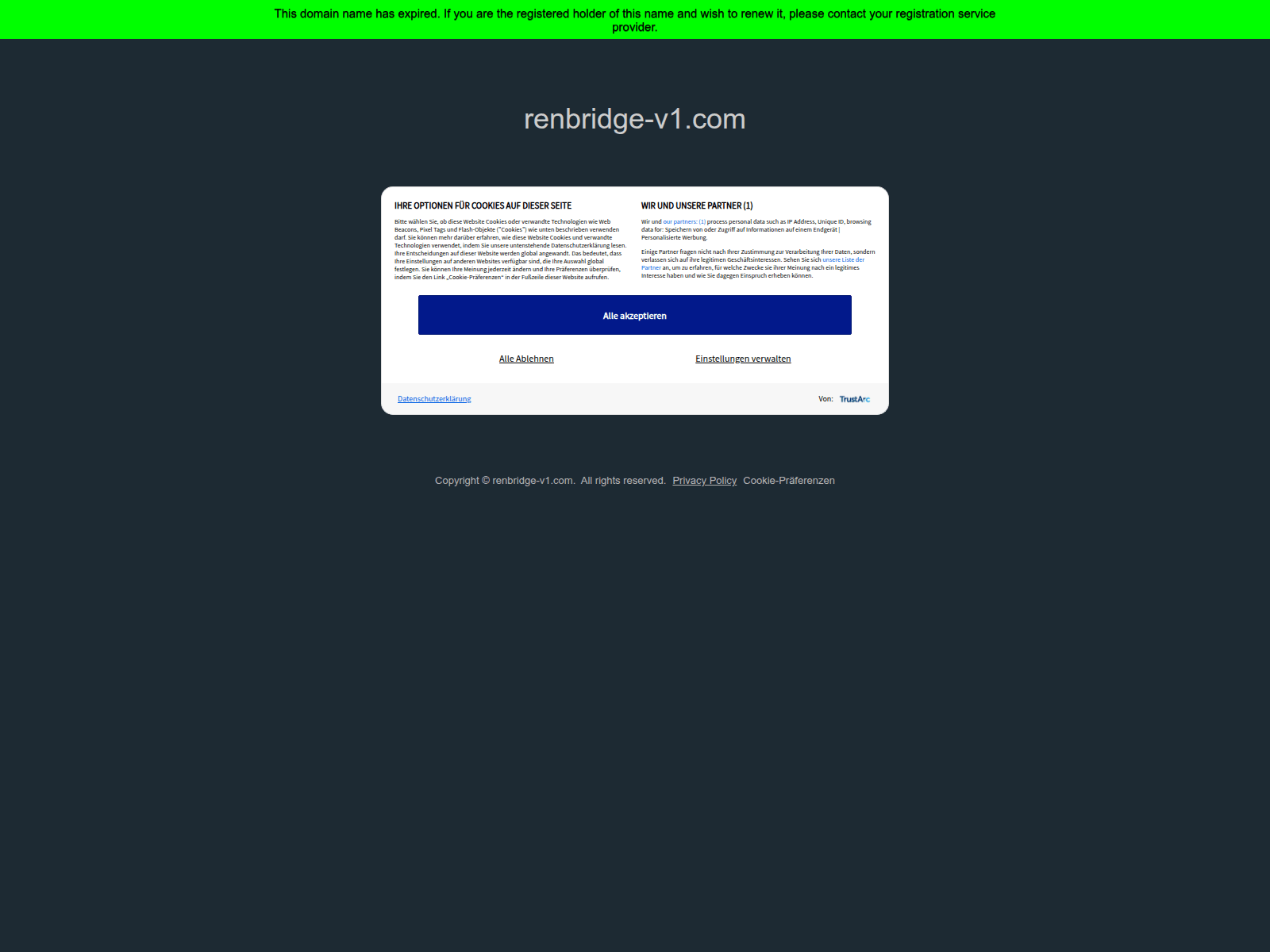 Forensic screenshot of renbridge-v1.com