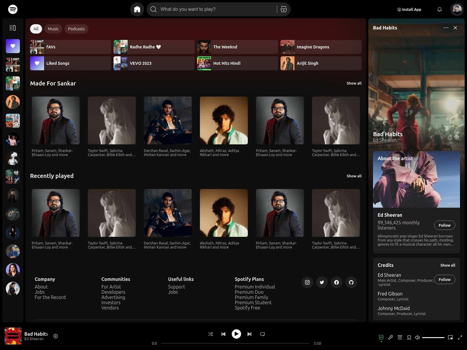 Screenshot of yourspotify.duckdns.org