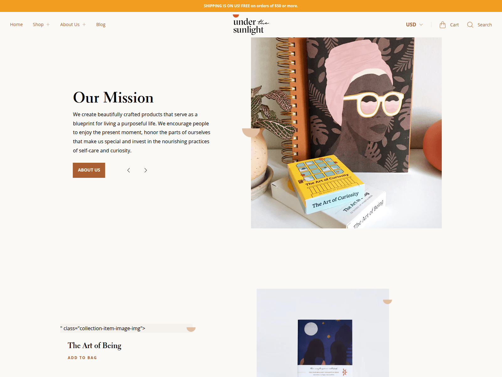 Screenshot of underthesunlight.com