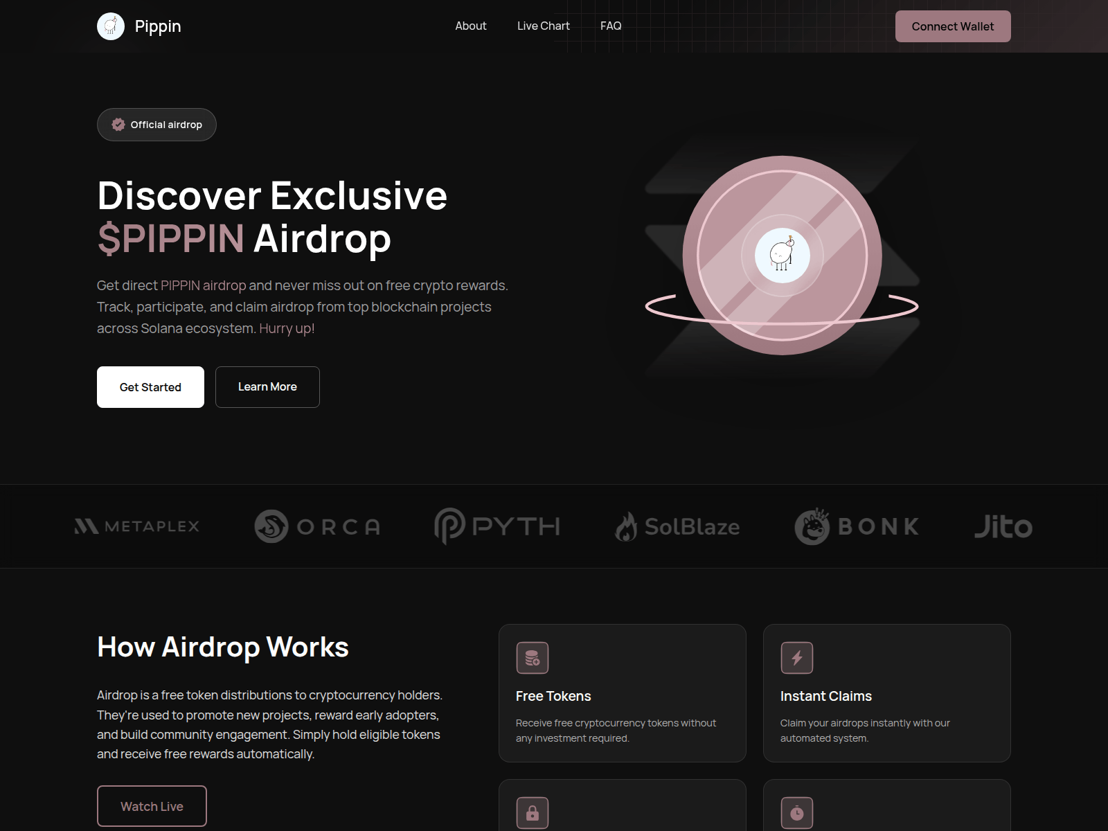 Screenshot of pippin-drop.fun