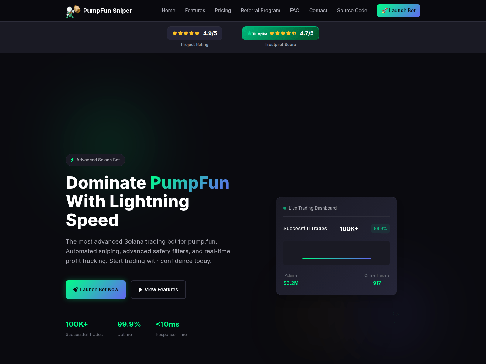 Screenshot of solsniping.com