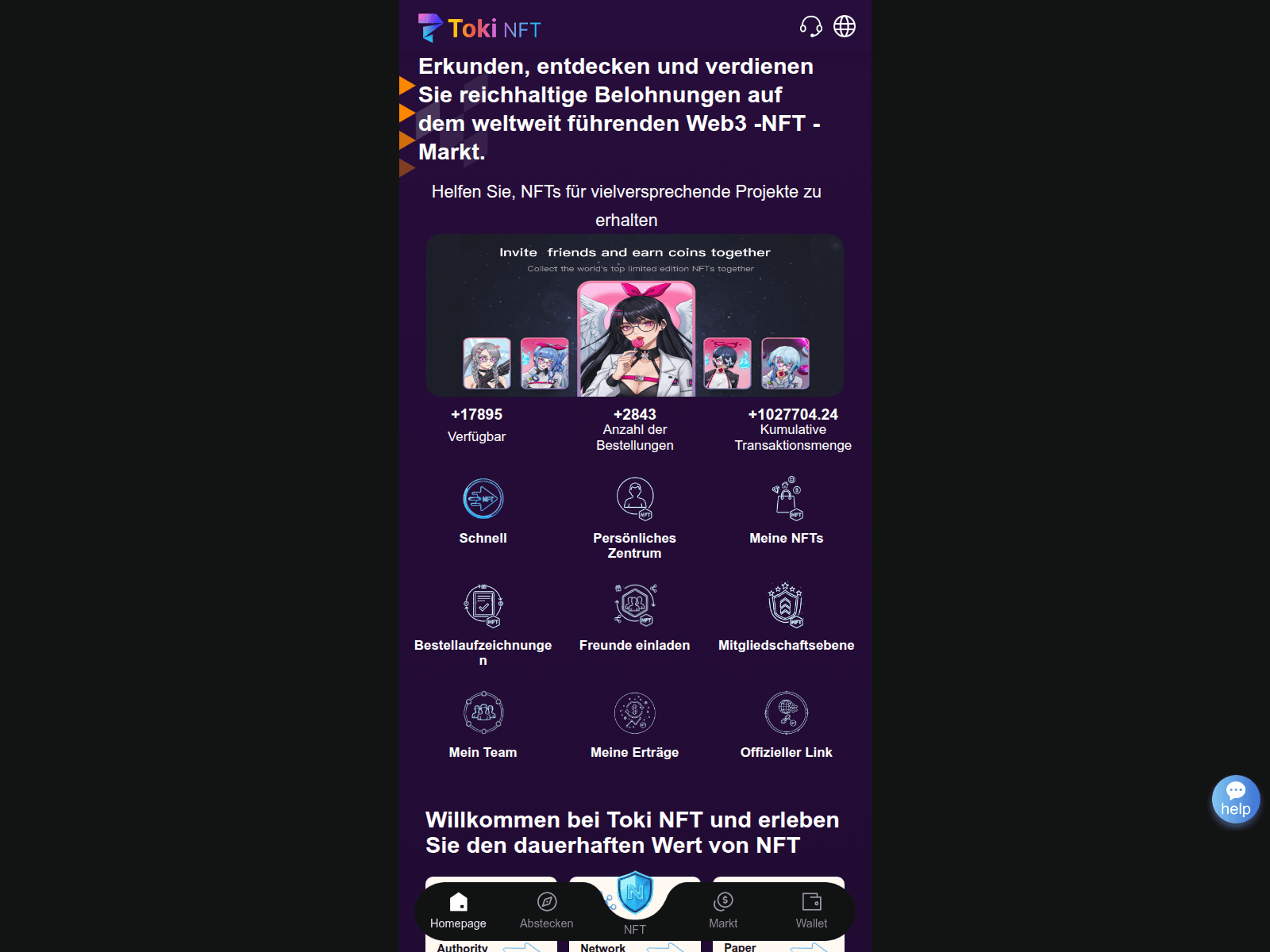 Screenshot of tokinft.com