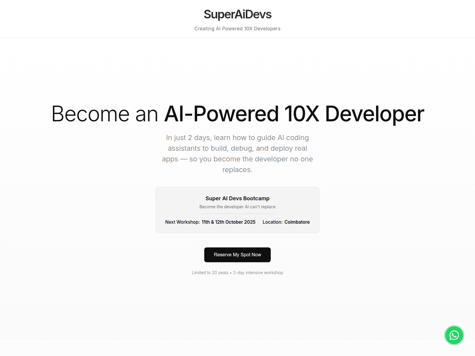 Screenshot of superaidevs.com