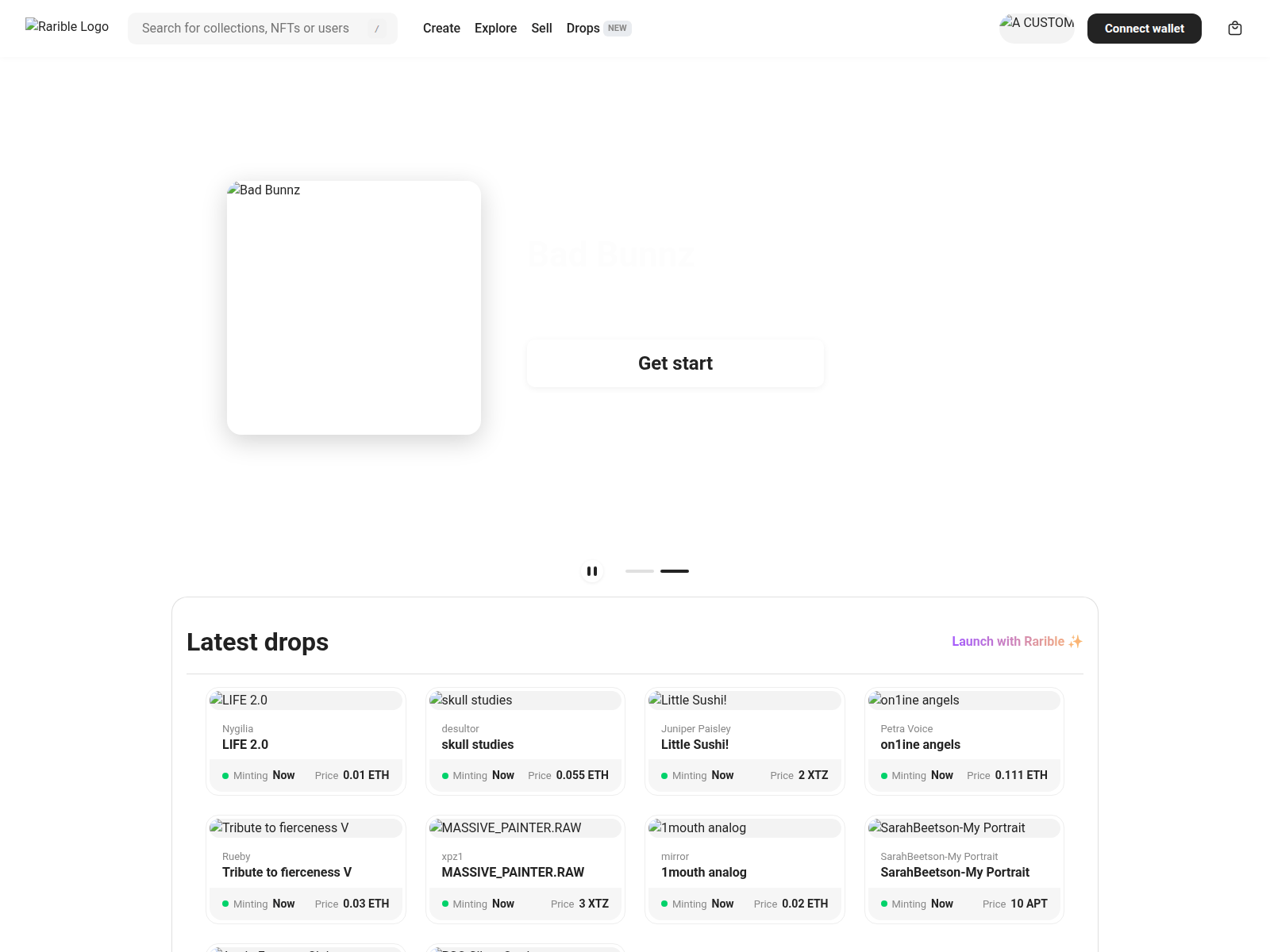 Screenshot of artrarible.com