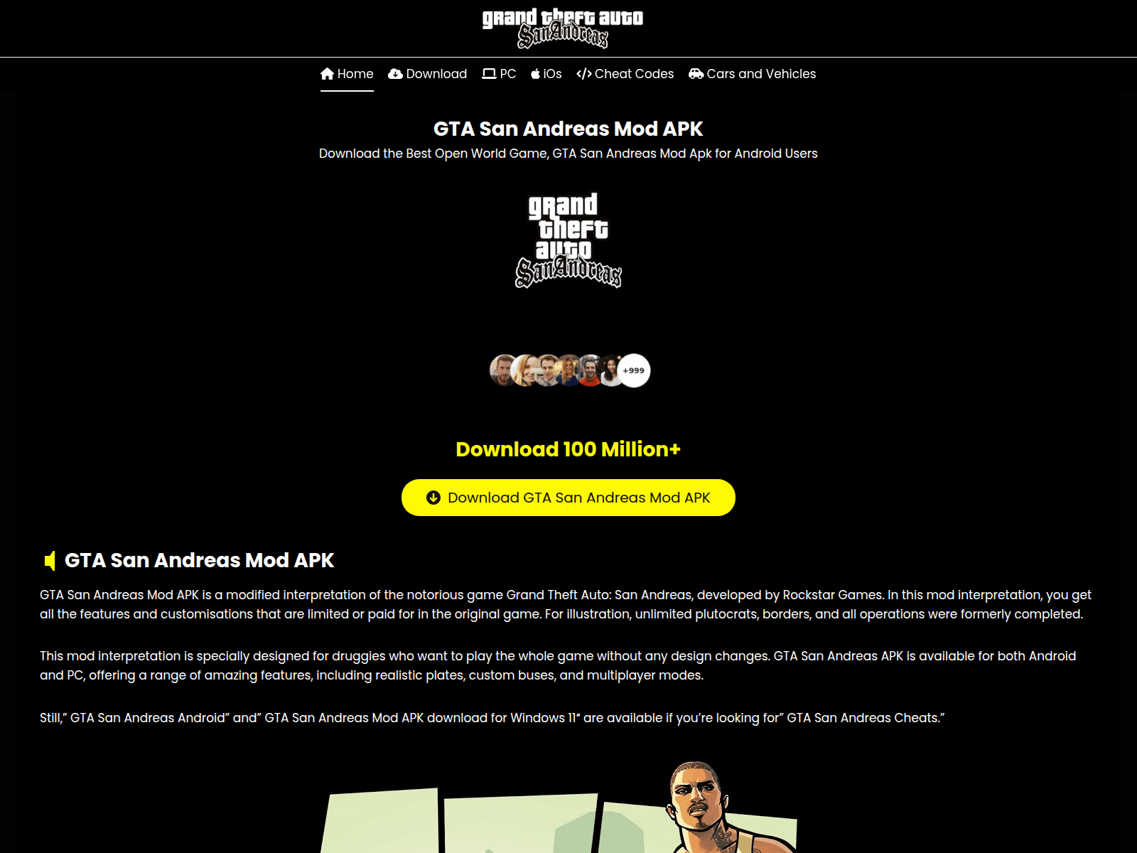 Screenshot of gtasanandreasmodapks.com