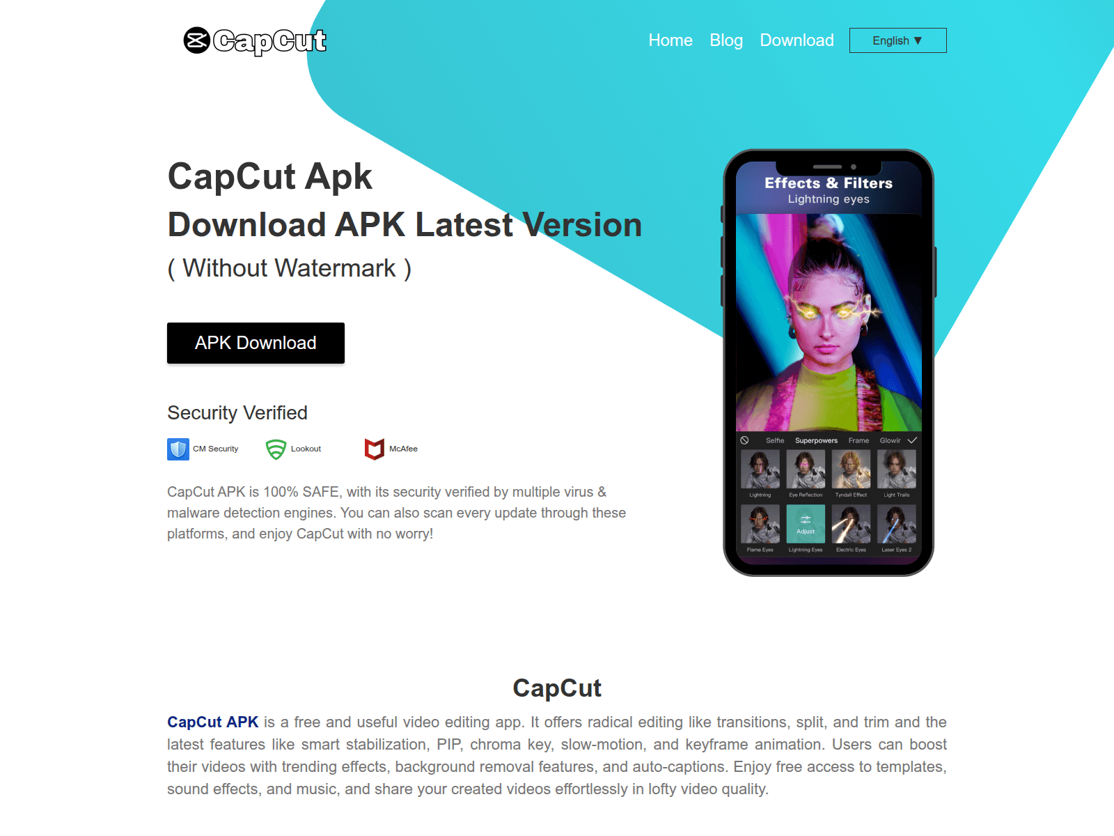 Screenshot of capcuteapk.com