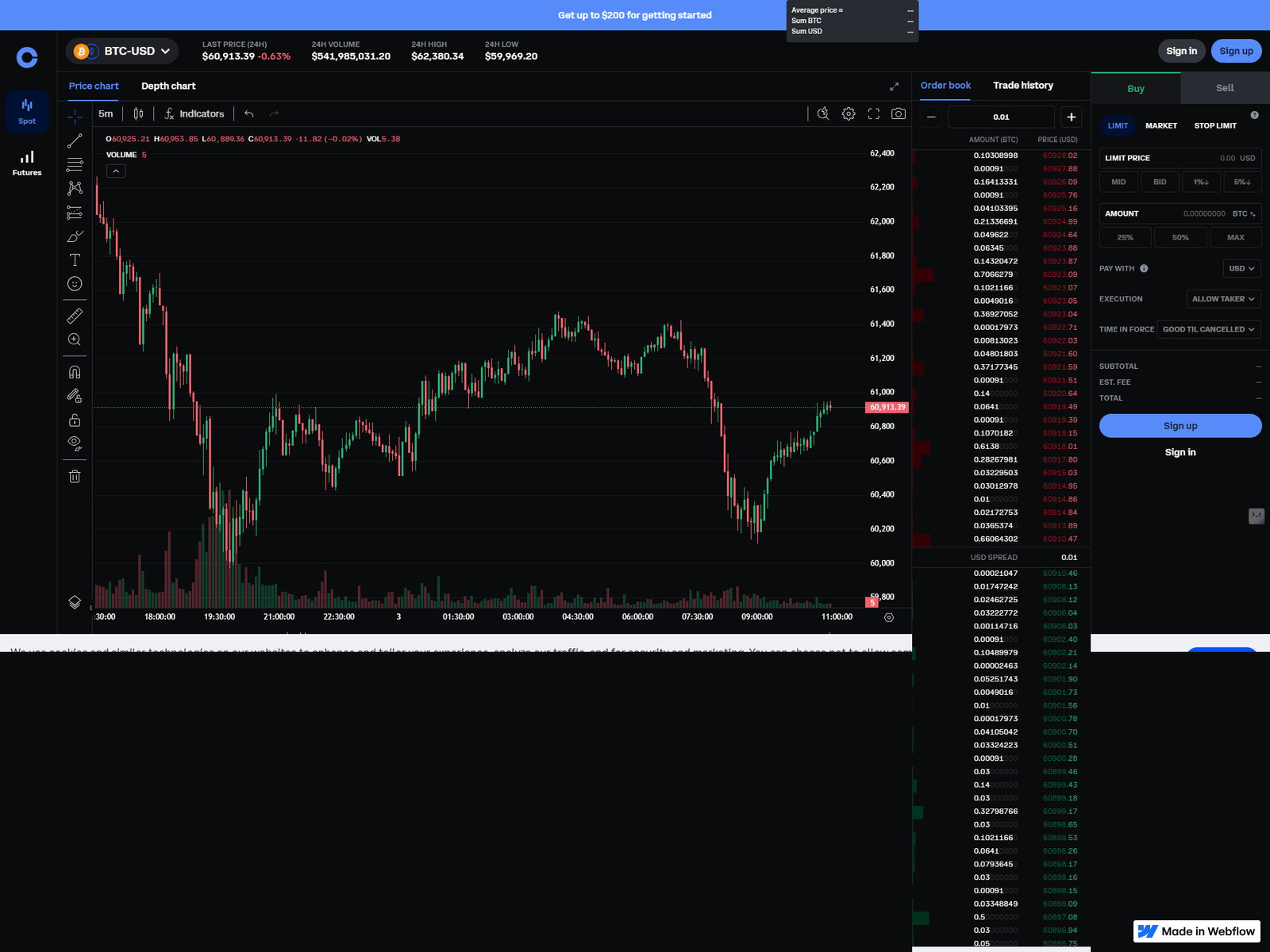 Screenshot of sso-coinbasepro-cdn-e--auth.webflow.io