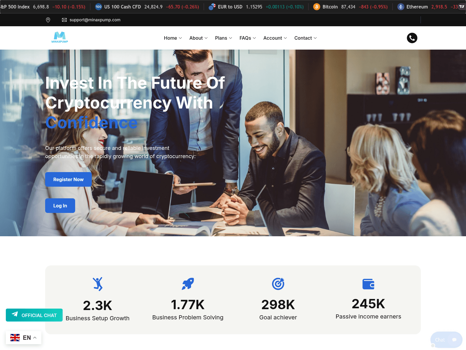 Screenshot of minaxpump.com