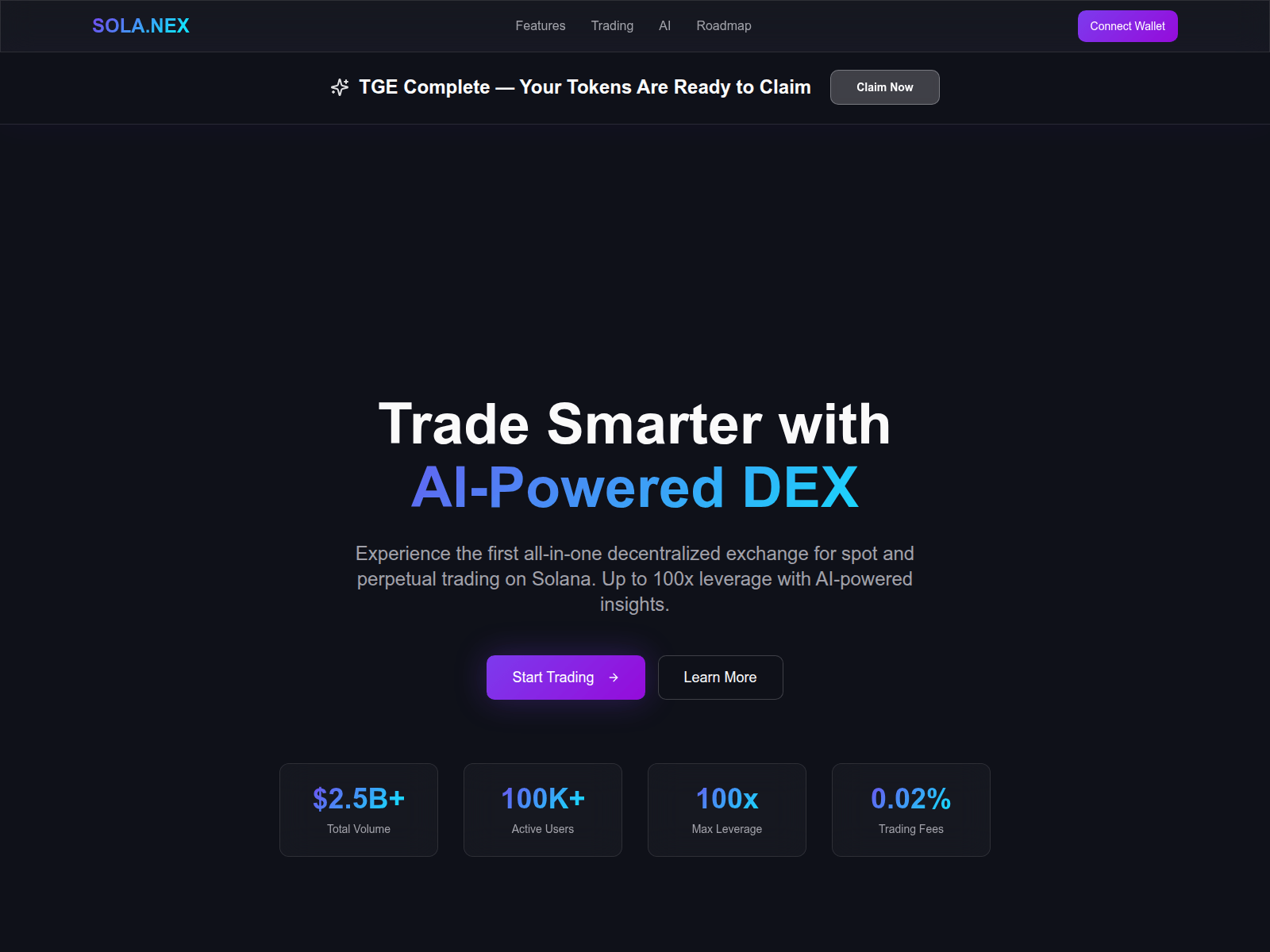 Screenshot of solanexai-claim.com
