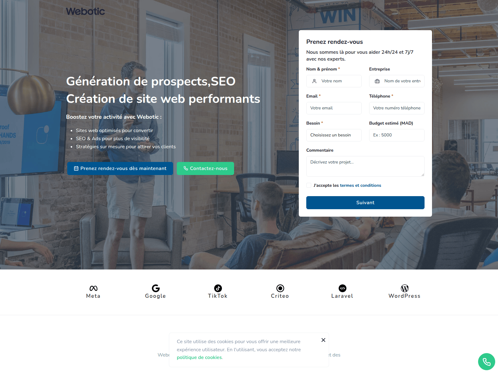 Screenshot of weboticlab.ma