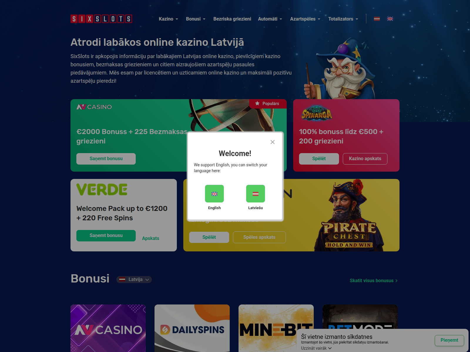 Screenshot of sixslots.com