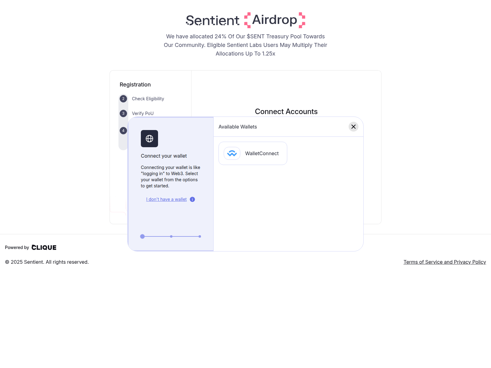 Screenshot of allocation-sentient.xyz