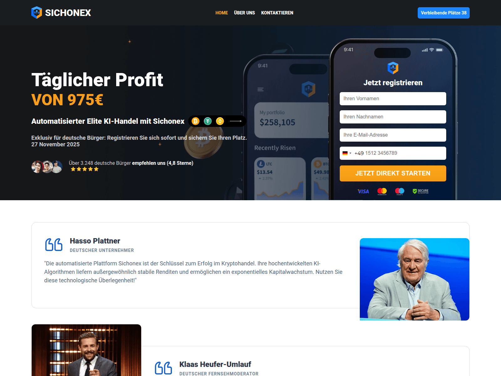 Screenshot of sichonex-invest.com