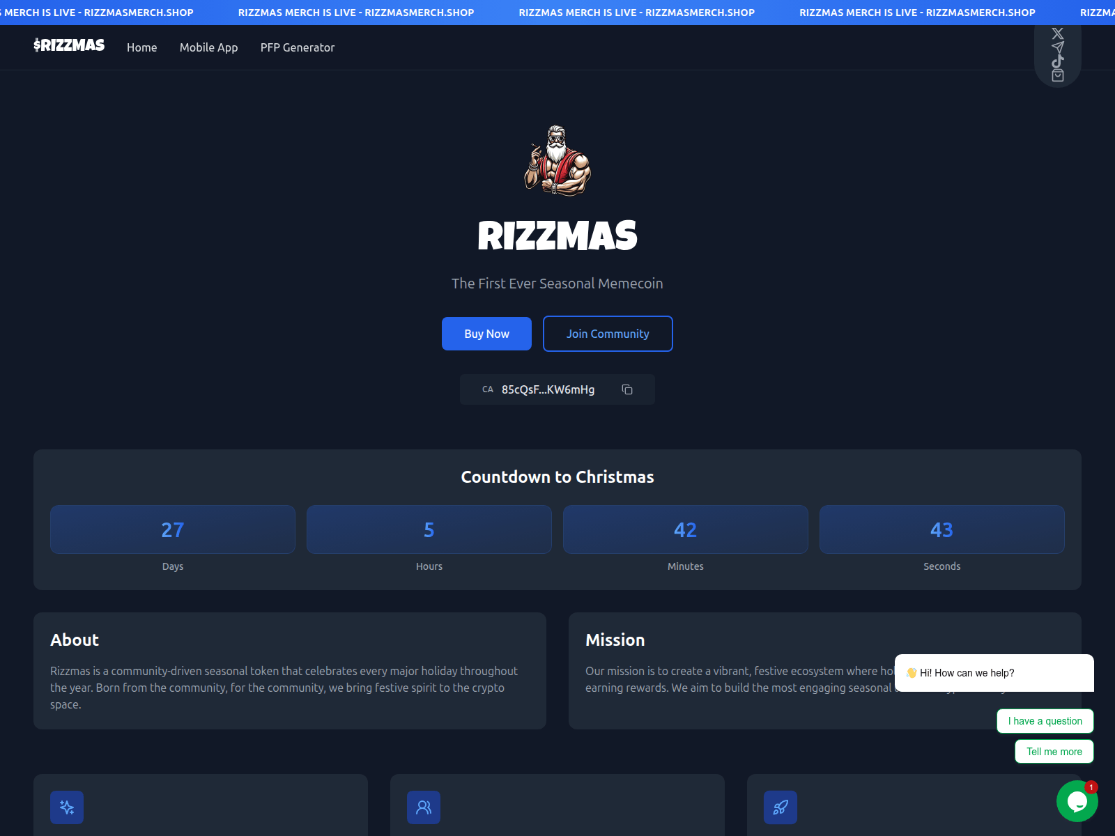 Screenshot of rizzmasclaim.pages.dev