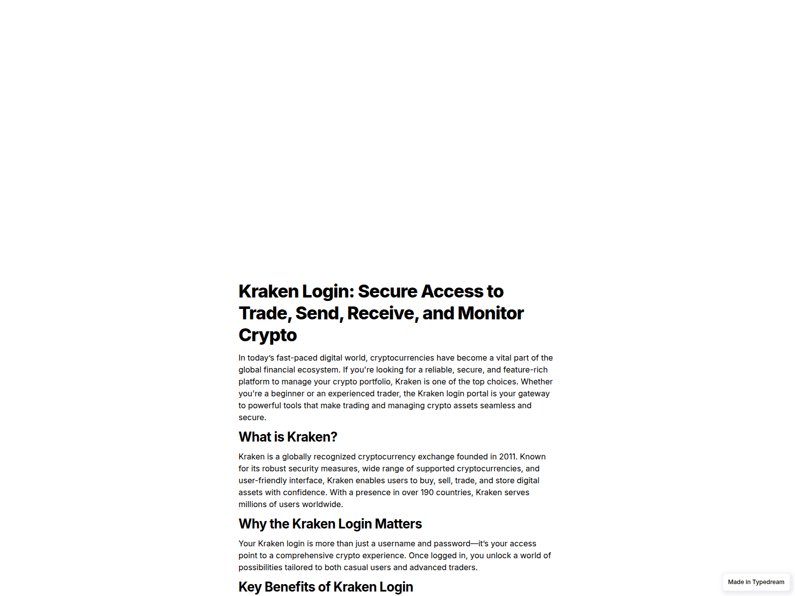 Screenshot of web-apps-krakeen-public-login.typedream.app