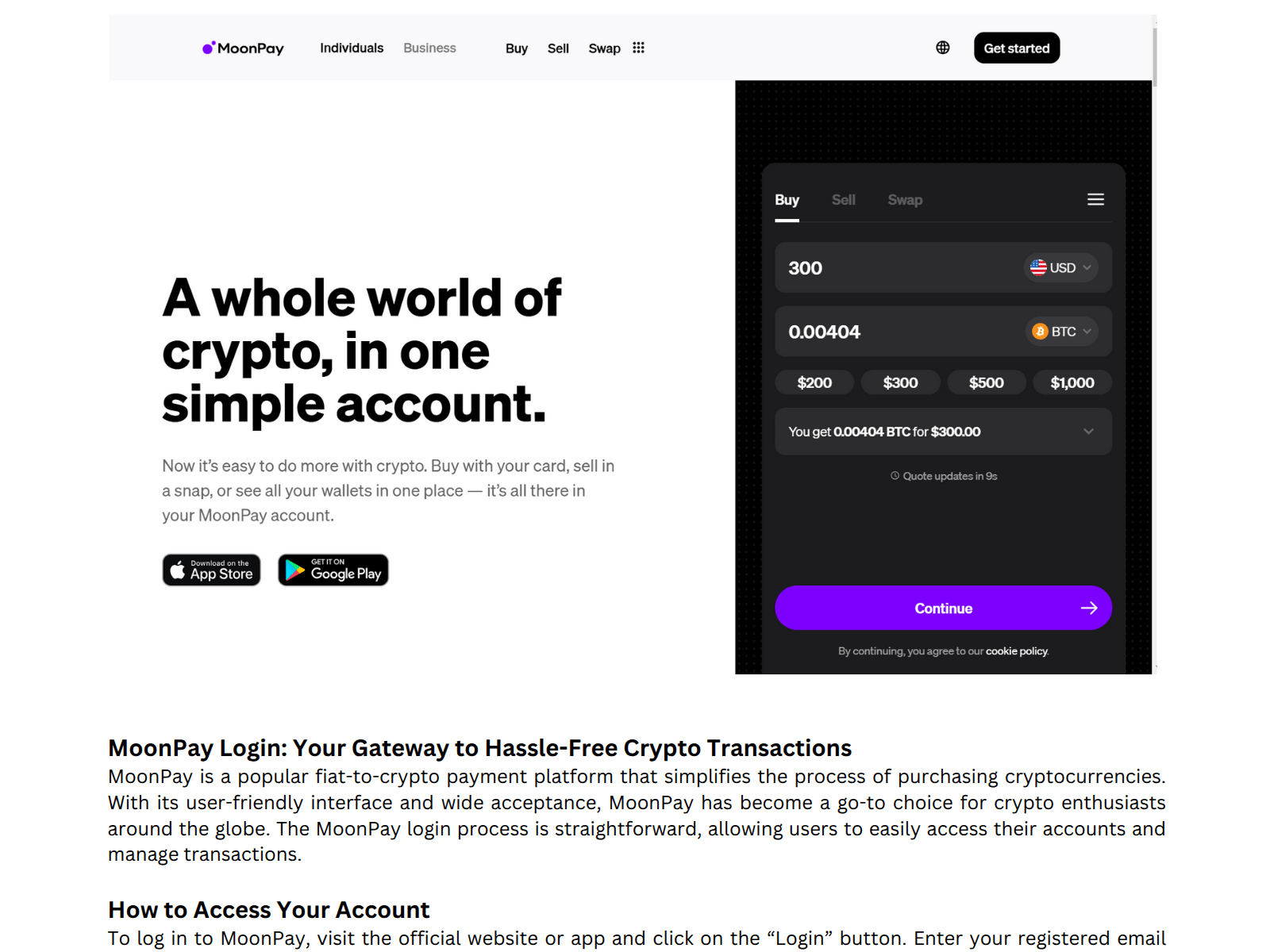 Screenshot of moonapaylogein.my.canva.site