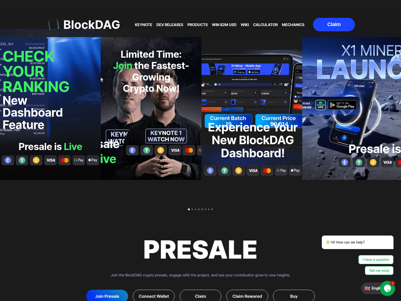Screenshot of blockdagboard.pages.dev